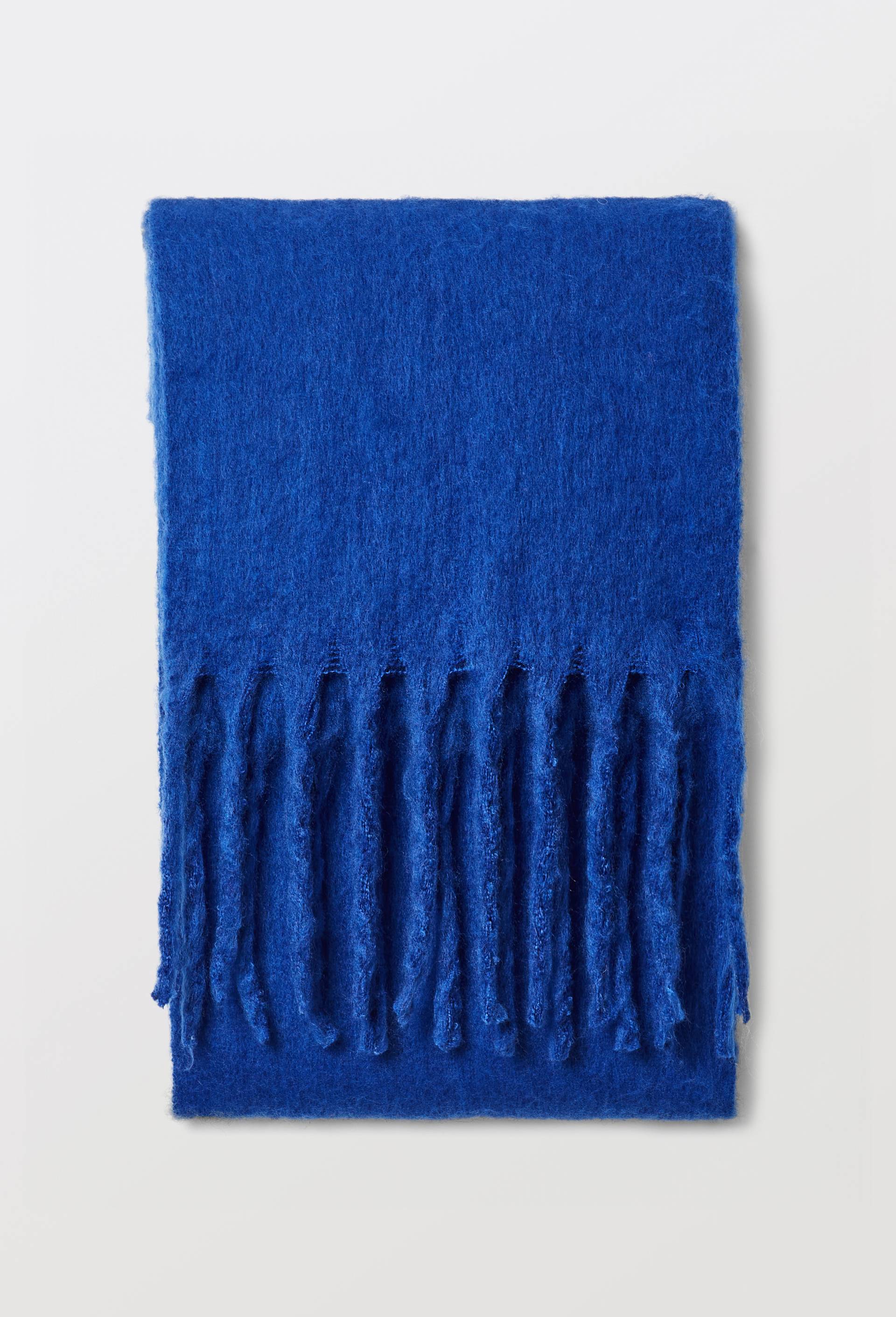 Echarpe &agrave; franges, mati&egrave;re recycl&eacute;e, Bleu, large image number 1