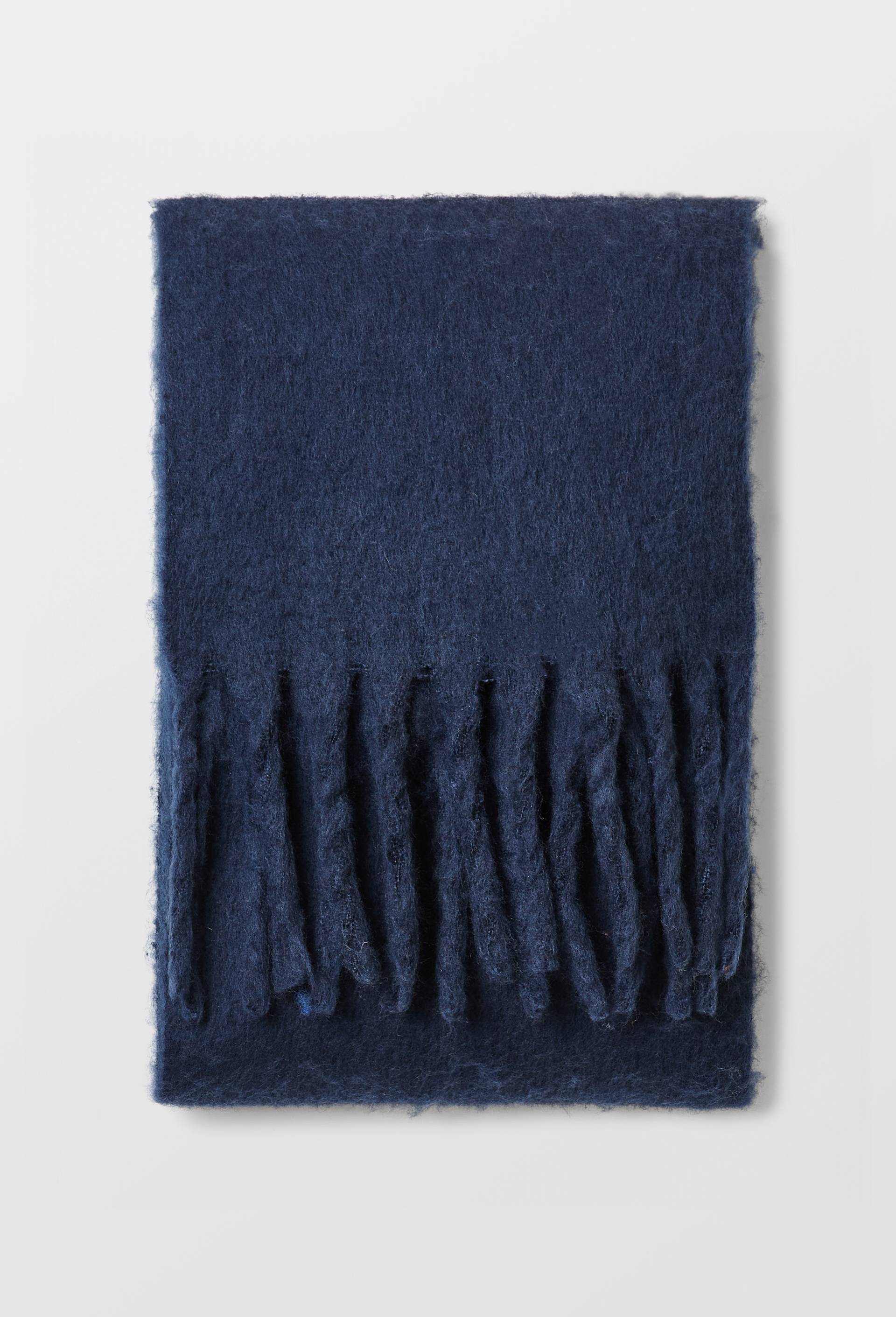 Echarpe &agrave; franges, mati&egrave;re recycl&eacute;e, Bleu fonc&eacute;, large image number 1