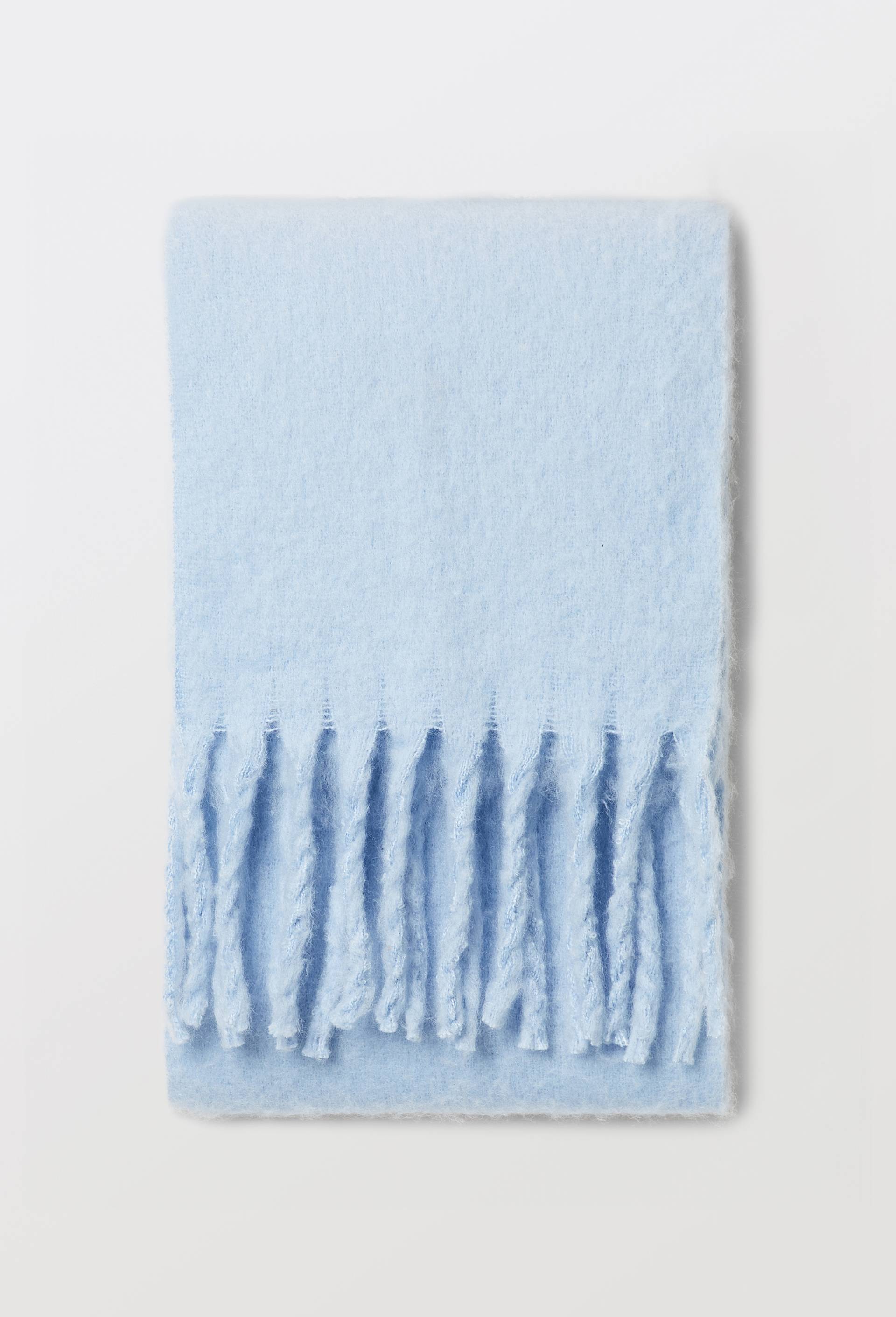 Echarpe &agrave; franges, mati&egrave;re recycl&eacute;e, Bleu, large image number 1.0