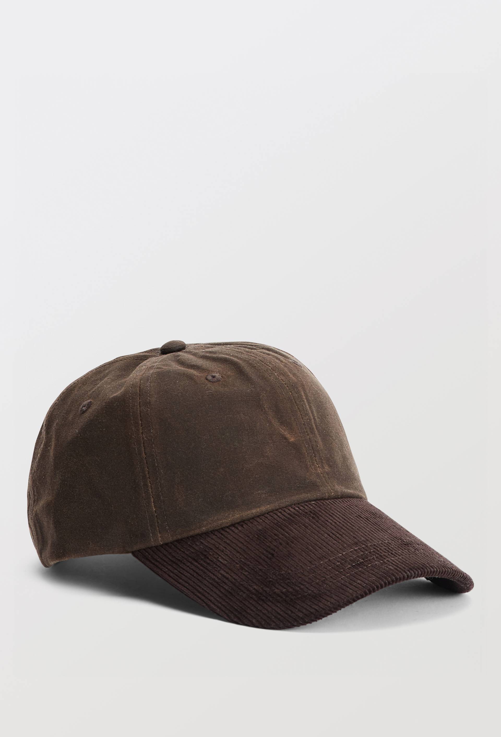 Casquette en toile cir&eacute;e, Brun fonc&eacute;, large image number 0