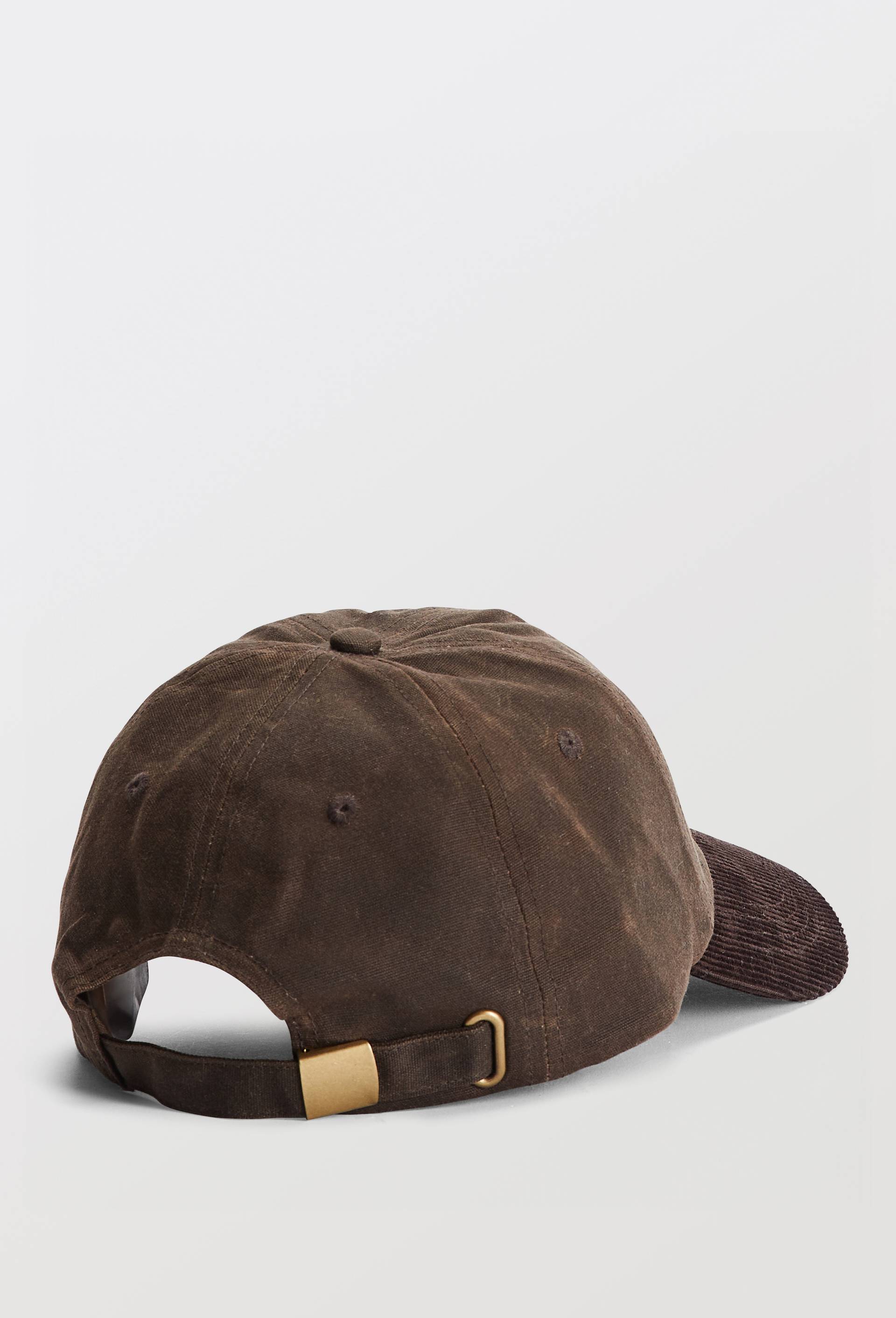 Casquette en toile cir&eacute;e, Brun fonc&eacute;, large image number 1.0
