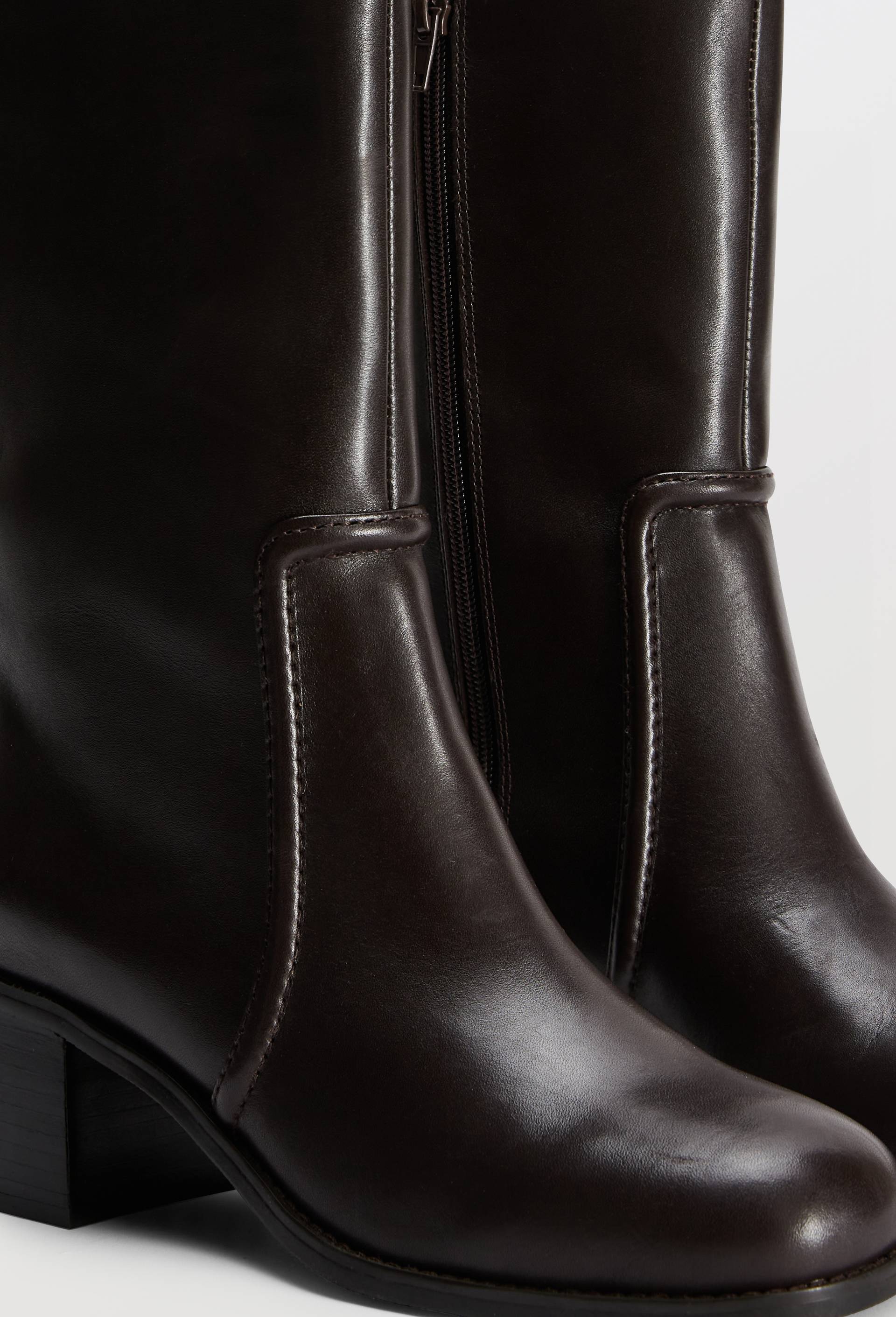 Bottes &agrave; talon en cuir, Brun, large image number 2