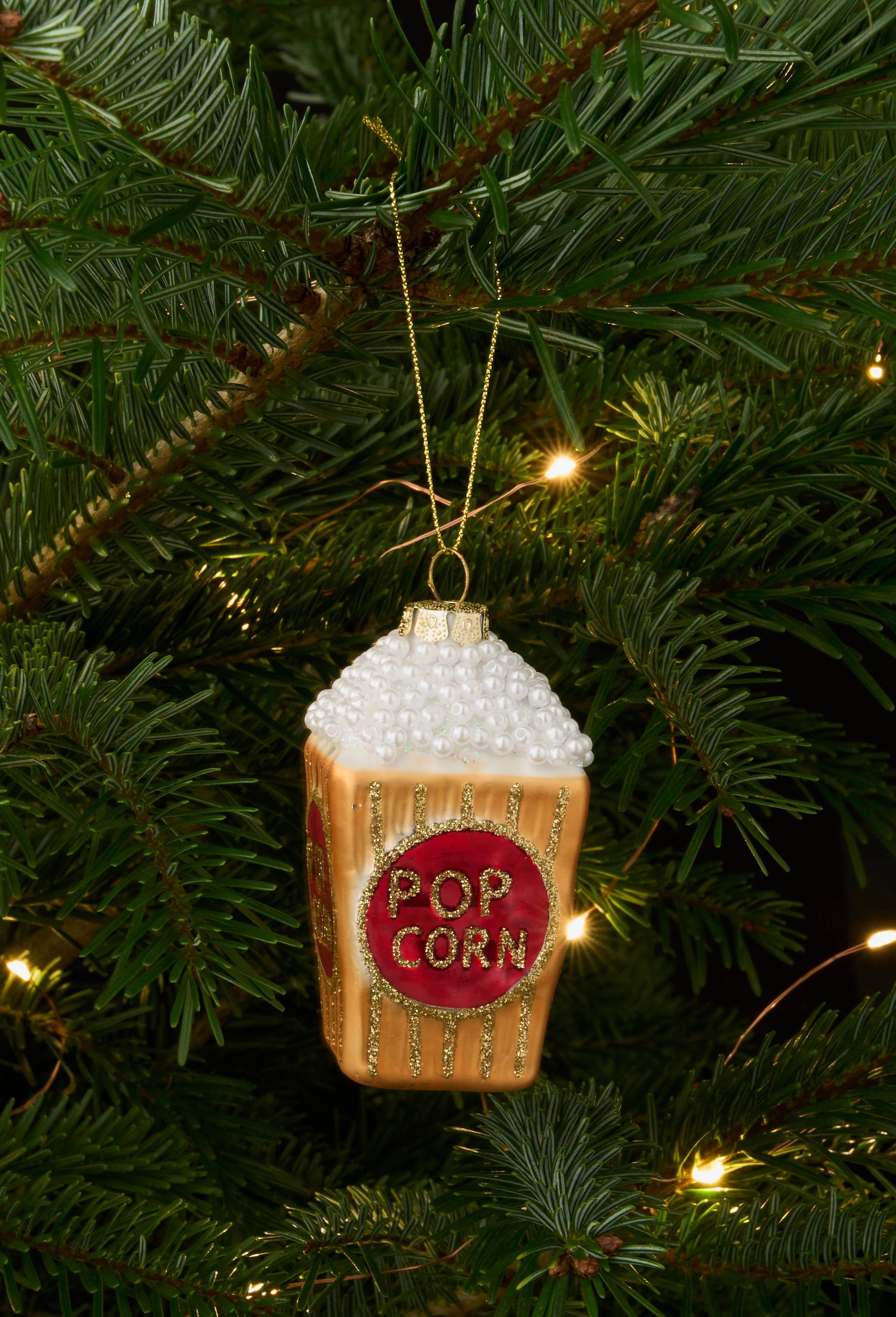 Ornement popcorn, 5x5x9,5cm, en verre, Multicolore, large image number 0