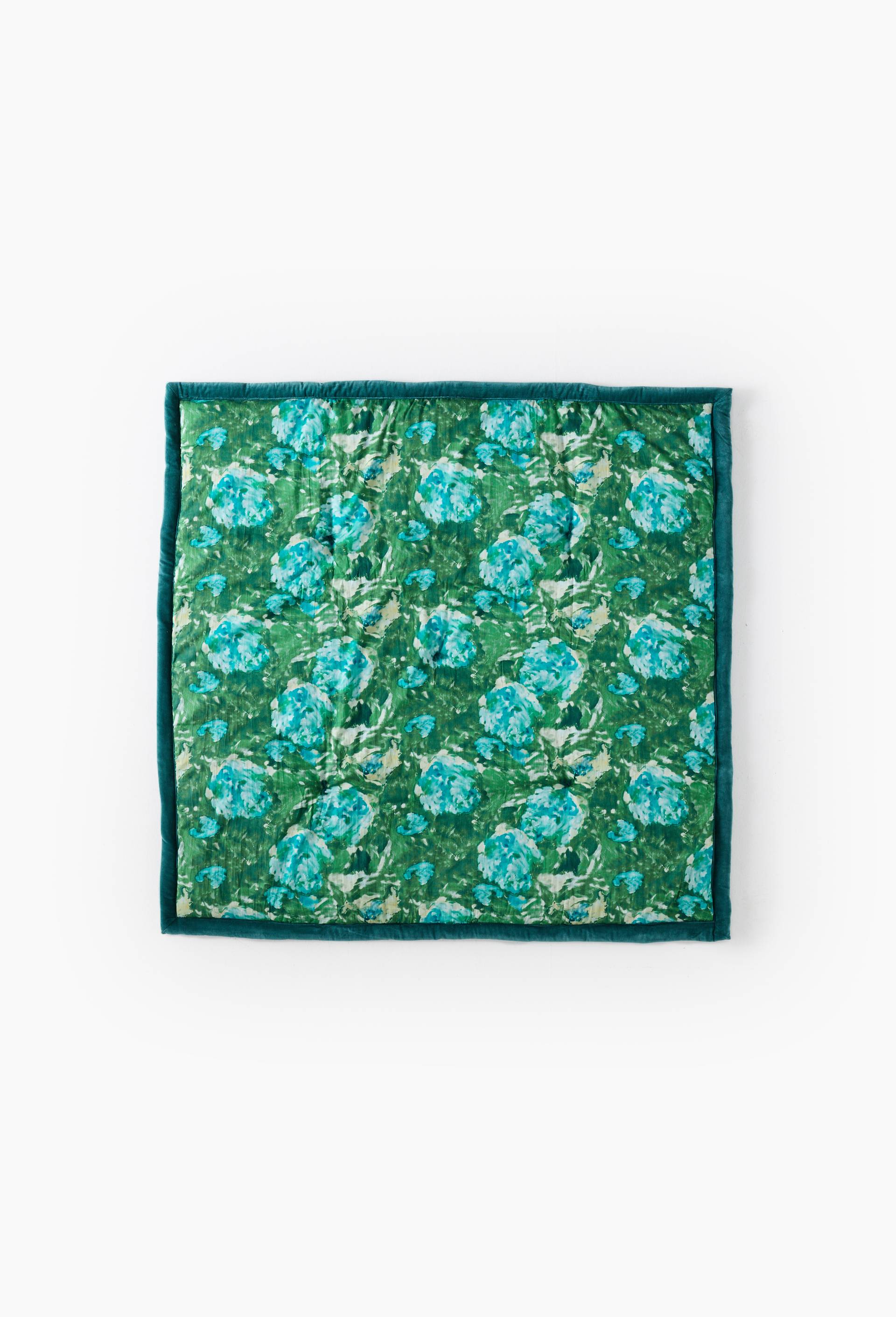 Boutis imprim&eacute;, 140x140cm, en coton et velours - MUS&Eacute;E D'ORSAY x MONOPRIX, Vert, large image number 0.0