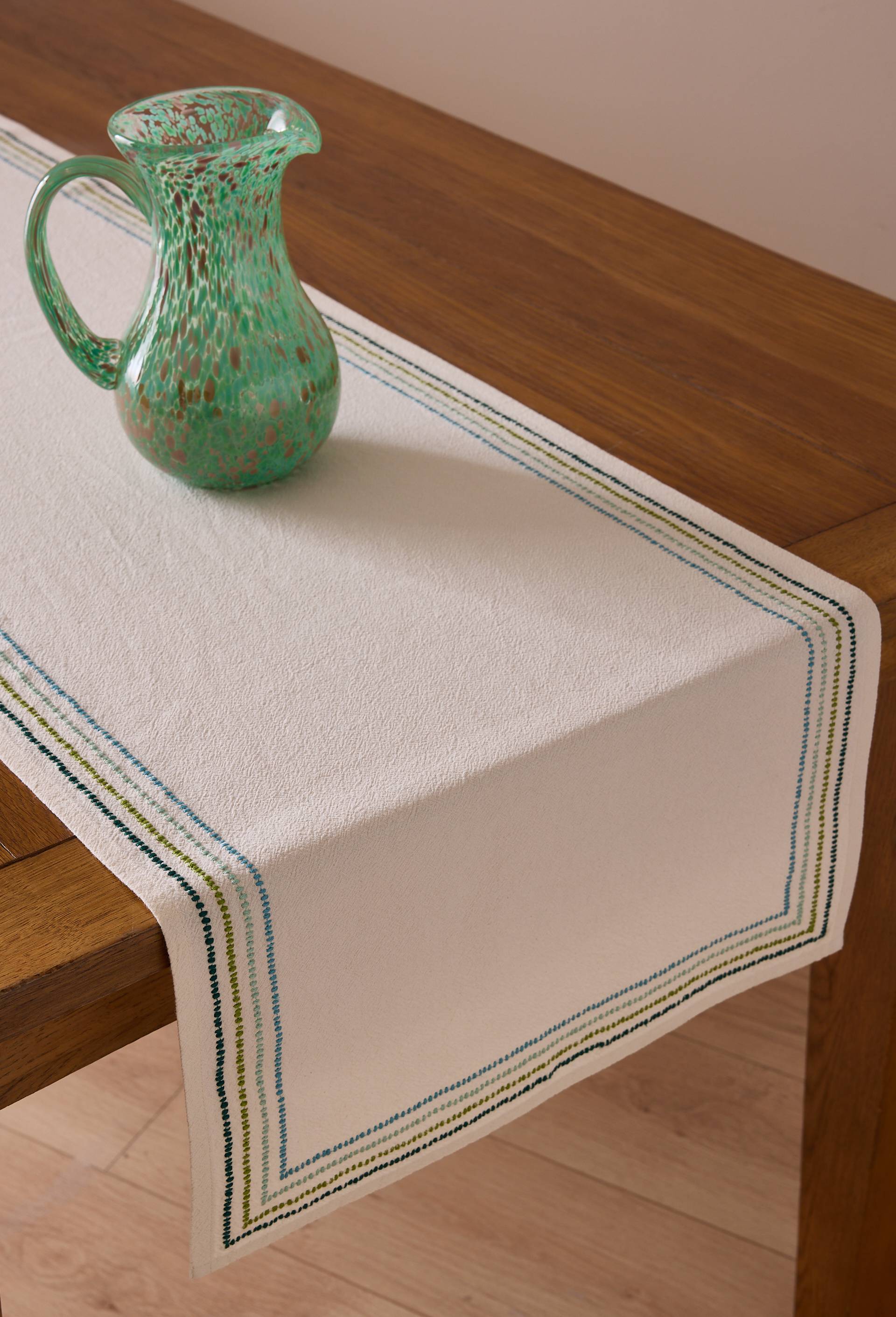 Chemin de table, 40x150cm, en coton - MUS&Eacute;E D'ORSAY x MONOPRIX, Vert clair, large image number 0.0
