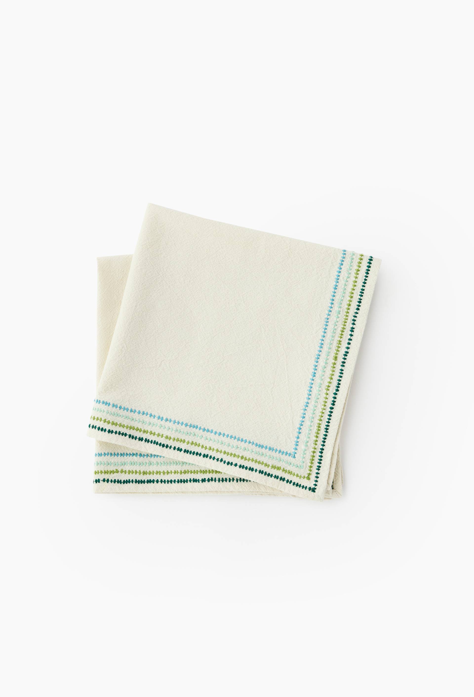 Set de serviettes de table, 40x40cm, en coton - MUS&Eacute;E D'ORSAY x MONOPRIX, Vert clair, large image number 0