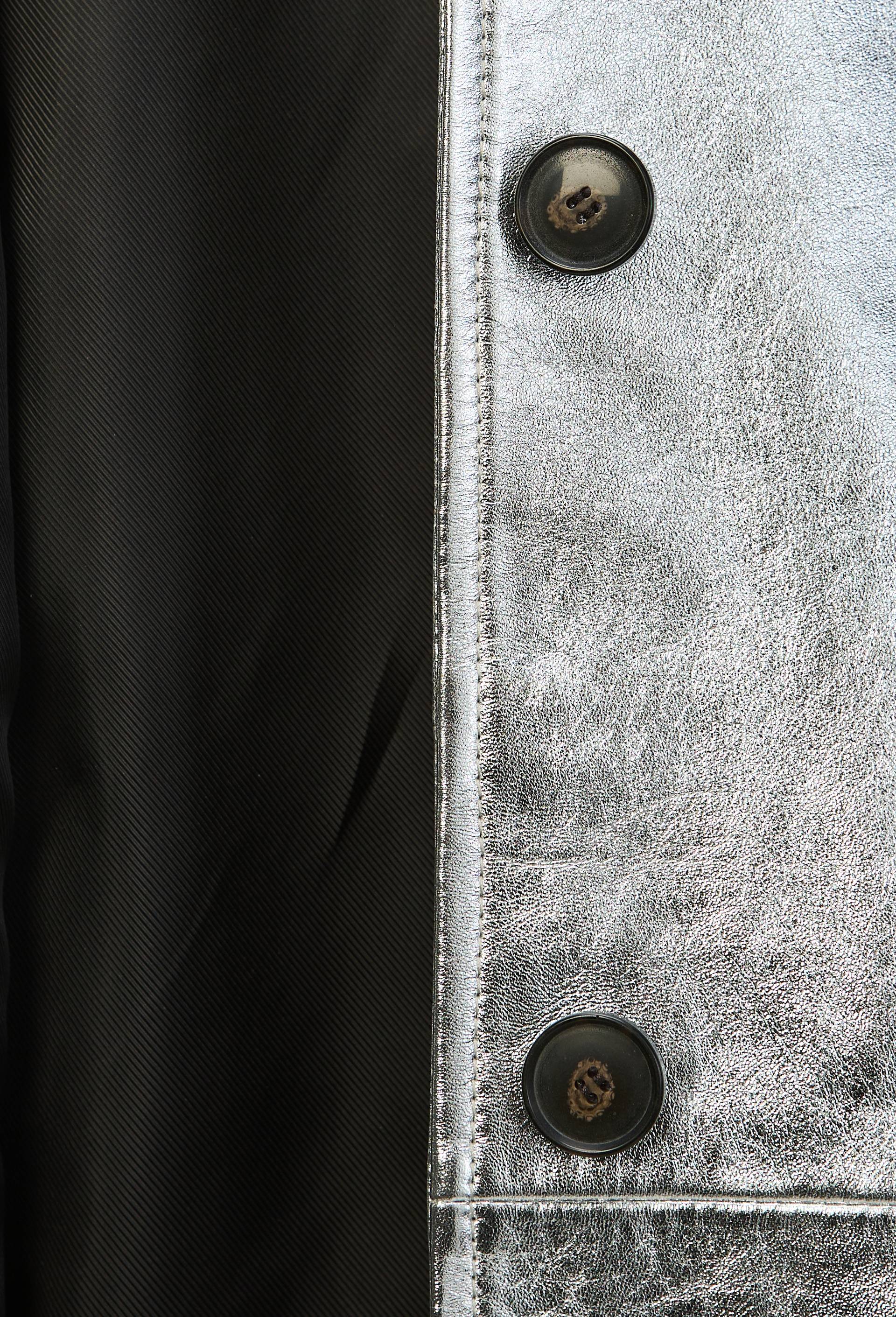 Veste argent&eacute; en cuir, Argent, large image number 6