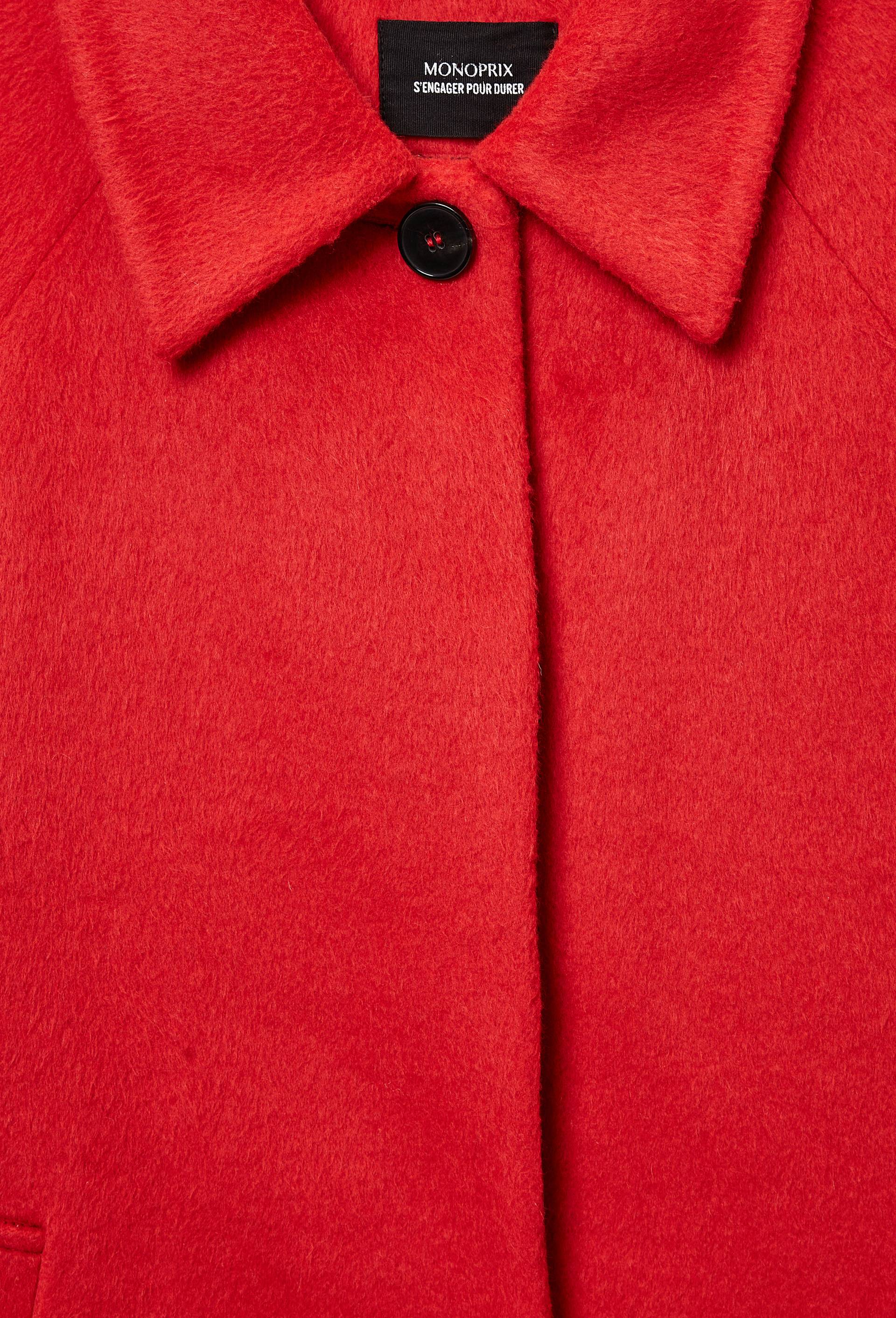 Veste courte boutonn&eacute;e contenant de la laine, Rouge, large image number 6