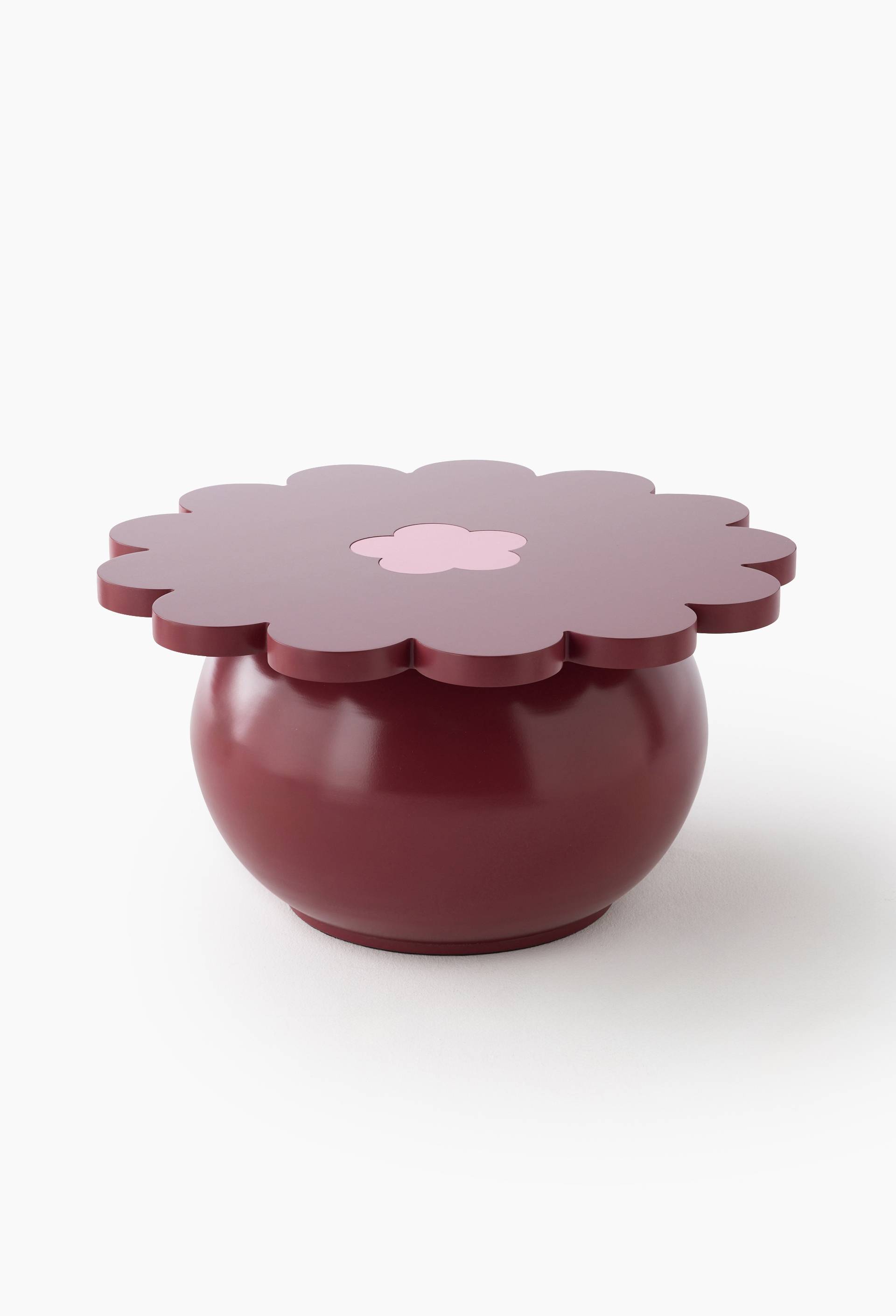 EXCLU WEB - Table d'appoint fleur, 60x31cm, en bois et m&eacute;tal - MESTIZ x MONOPRIX, Rose, large image number 0