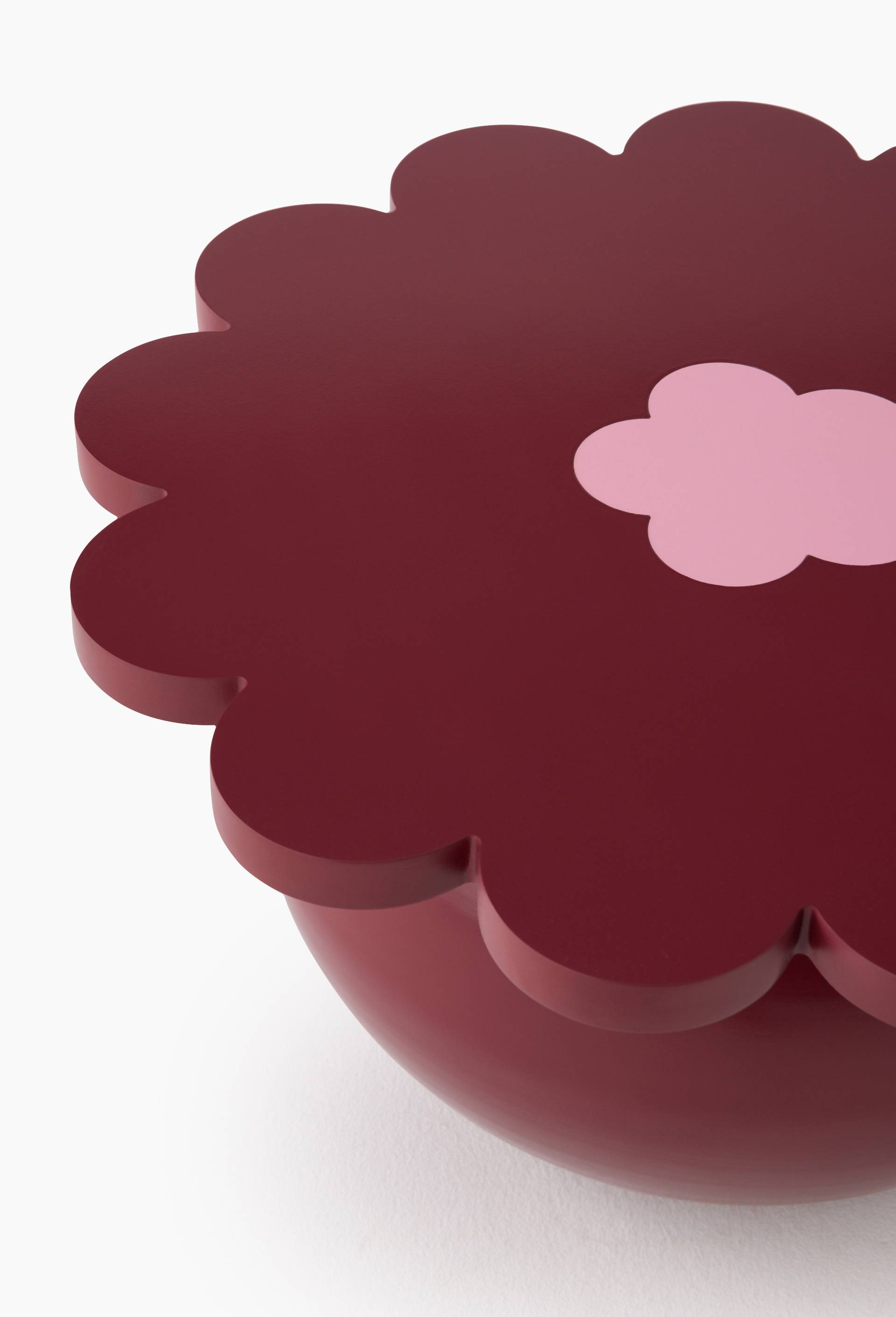 EXCLU WEB - Table d'appoint fleur, 60x31cm, en bois et m&eacute;tal - MESTIZ x MONOPRIX, Rose, large image number 1