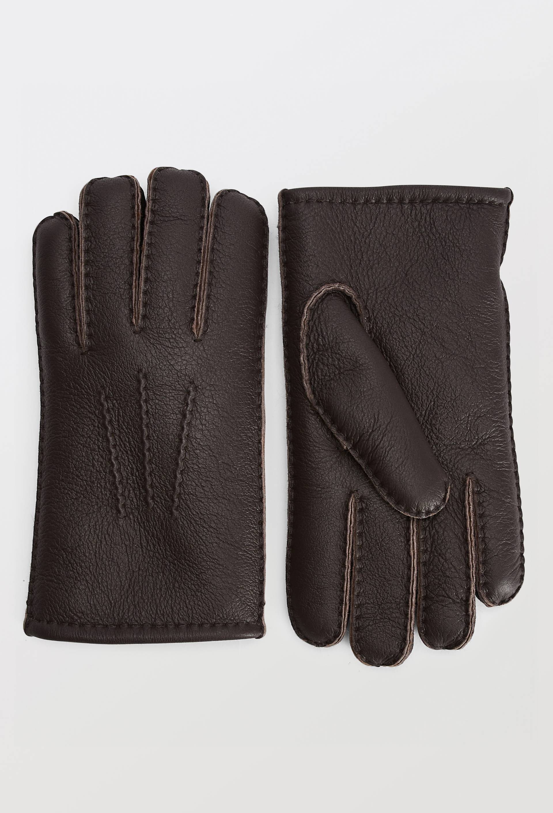 Gants fourr&eacute;s en cuir, Brun fonc&eacute;, large image number 0.0