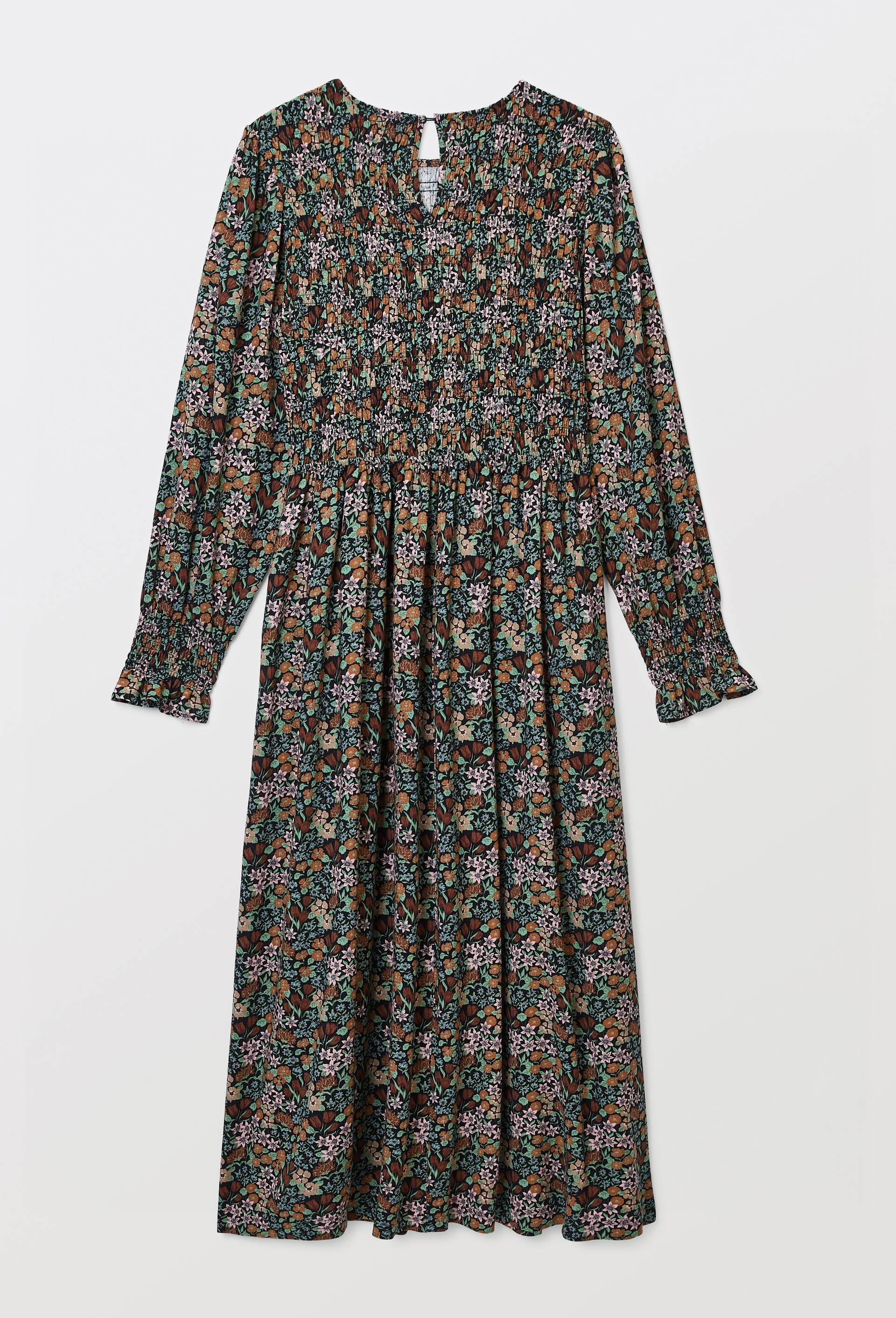 Robe midi smock&eacute;e imprim&eacute;e, Noir, large image number 3