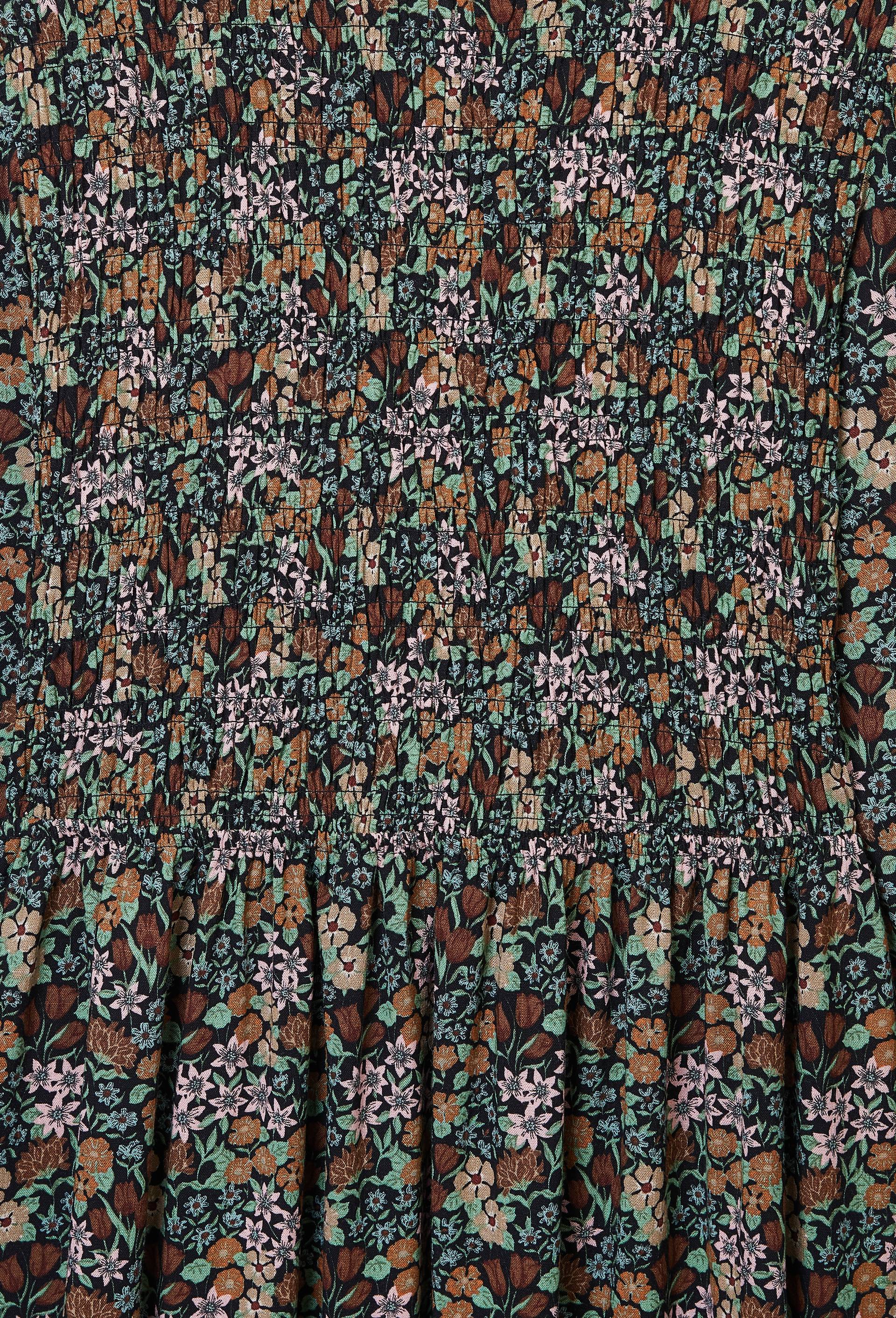 Robe midi smock&eacute;e imprim&eacute;e, Noir, large image number 4