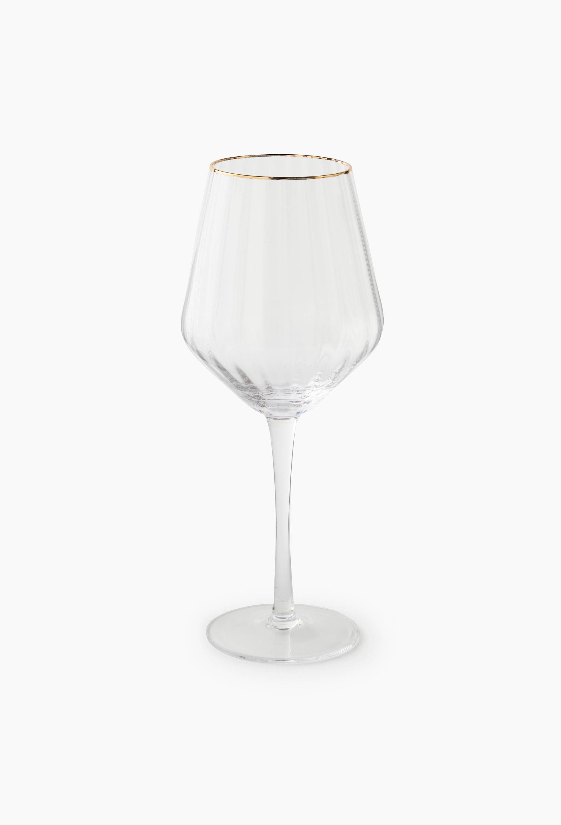 Verre &agrave; pied, finition stri&eacute;e liser&eacute; dor&eacute;, 40cl, Transparent, large image number 0