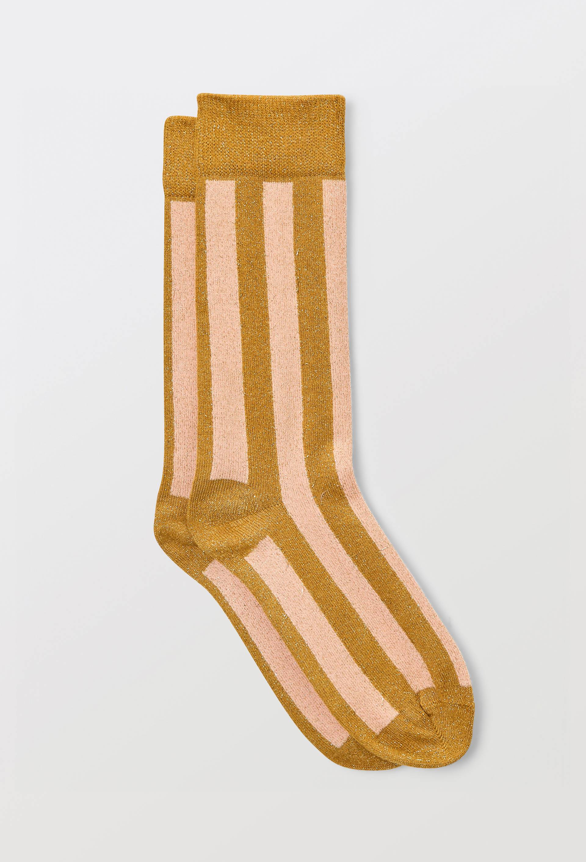 Chaussettes &agrave; rayures contenant du coton - MUS&Eacute;E D'ORSAY x MONOPRIX, Rose, large image number 2.0