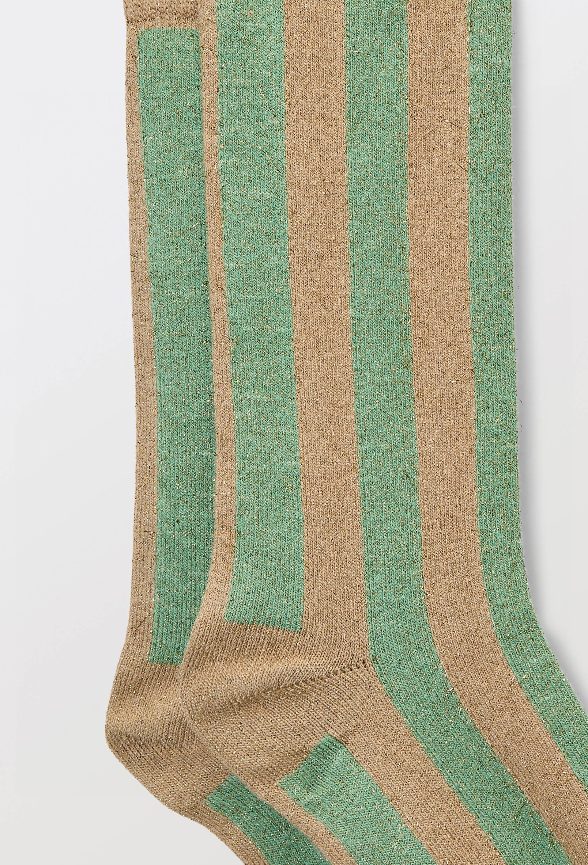 Chaussettes &agrave; rayures contenant du coton - MUS&Eacute;E D'ORSAY x MONOPRIX, Vert, large image number 2.0