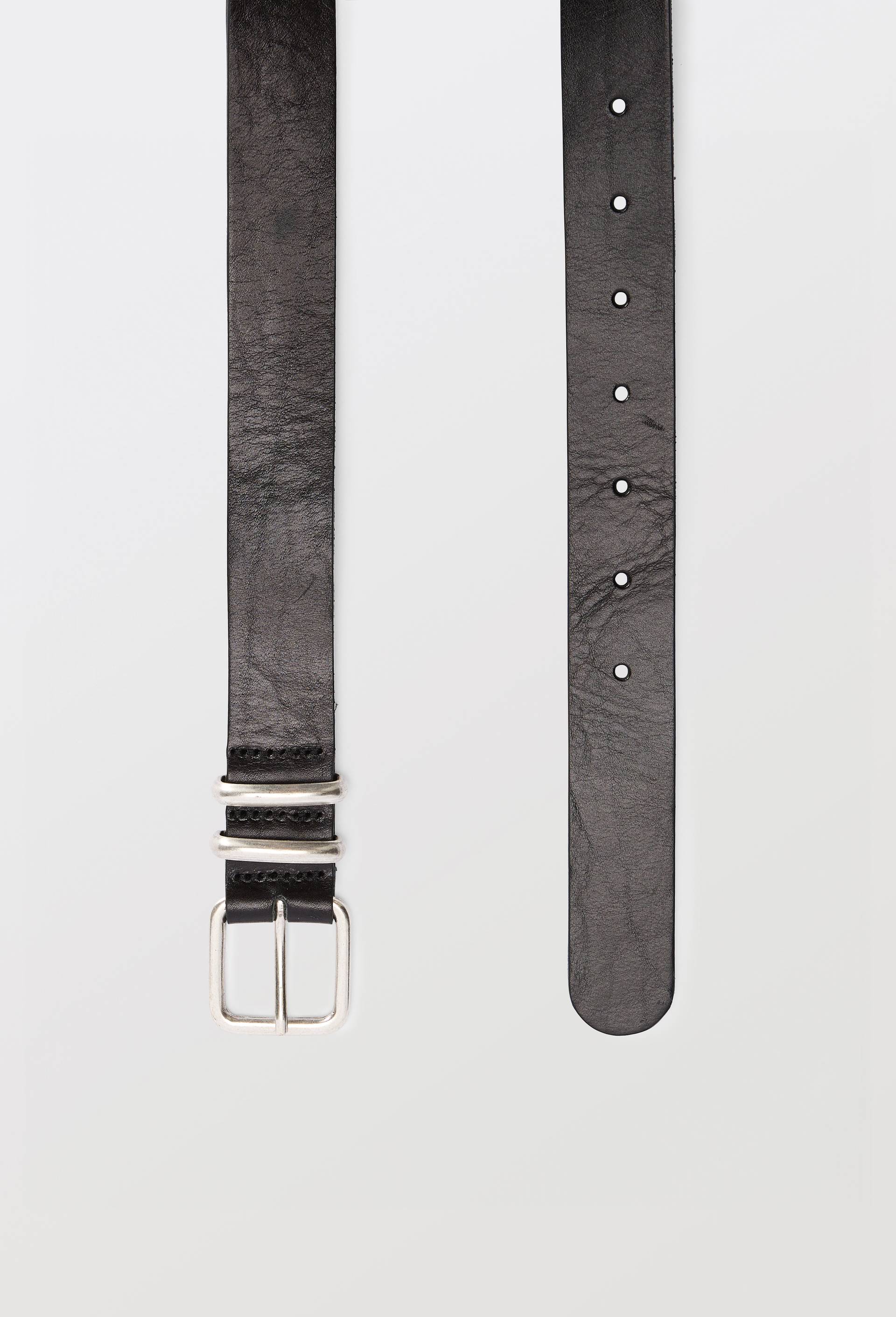 Ceinture 3 cm en cuir, Noir, large image number 1.0