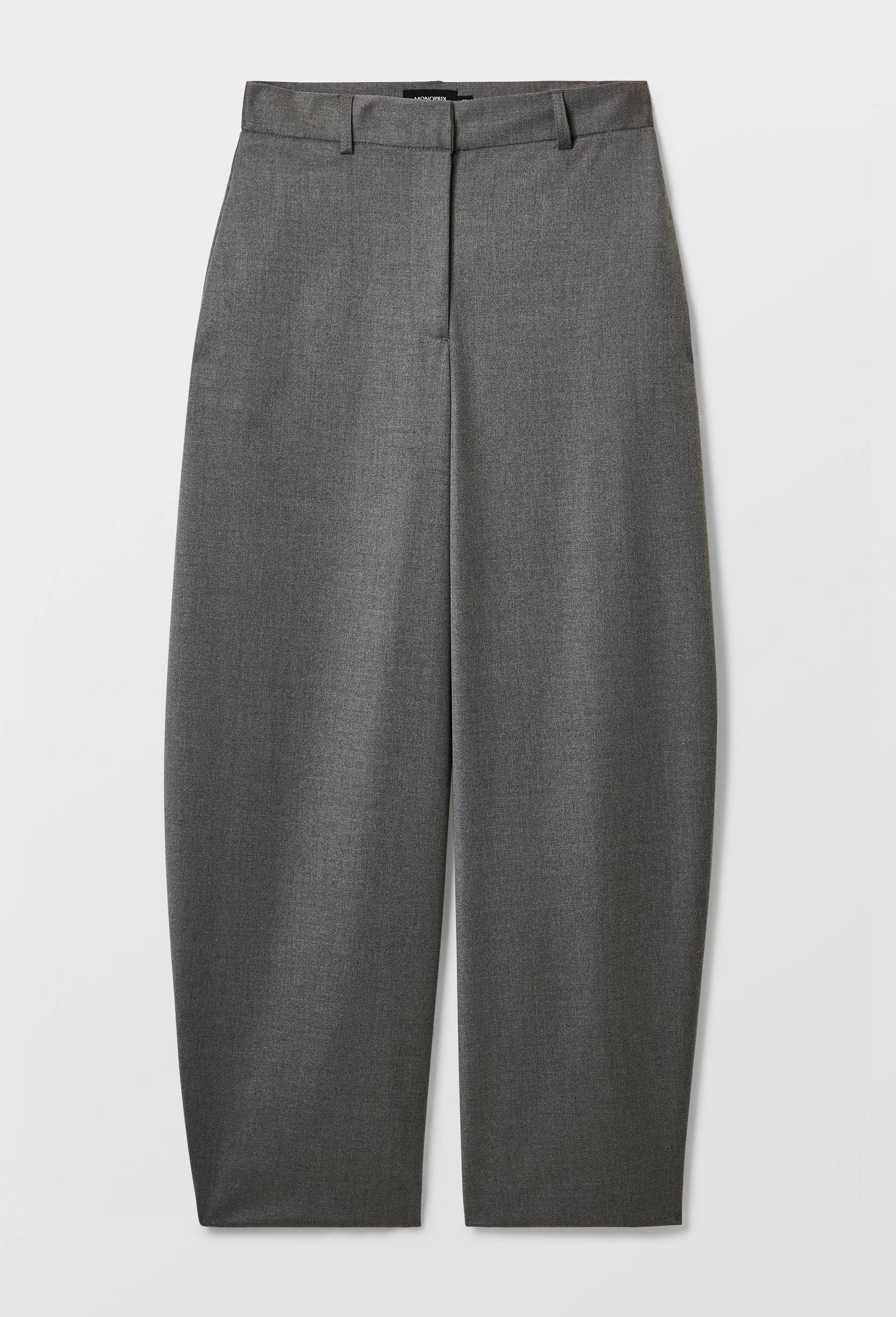 Pantalon large fluide uni, Gris, large image number 2