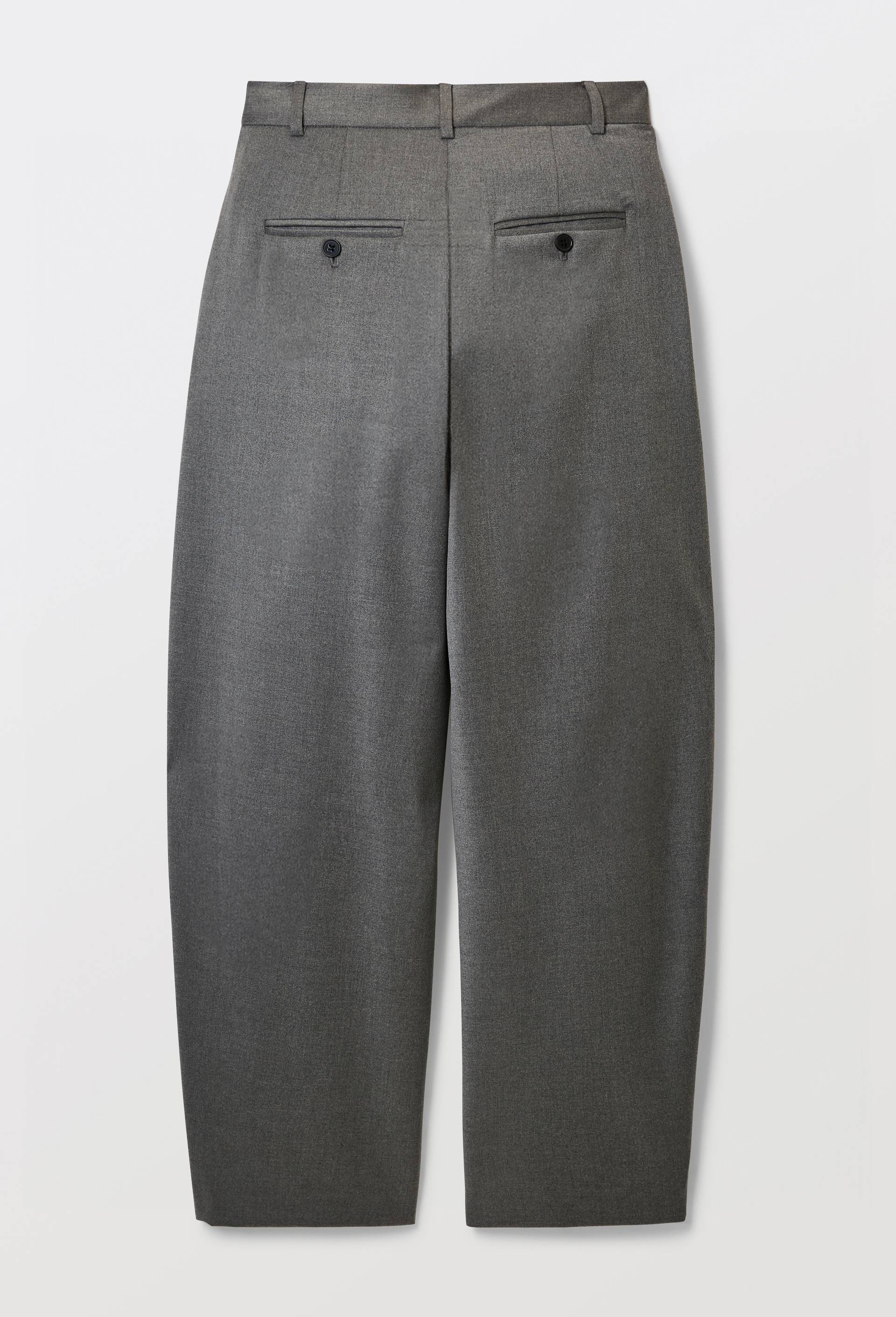 Pantalon large fluide uni, Gris, large image number 3