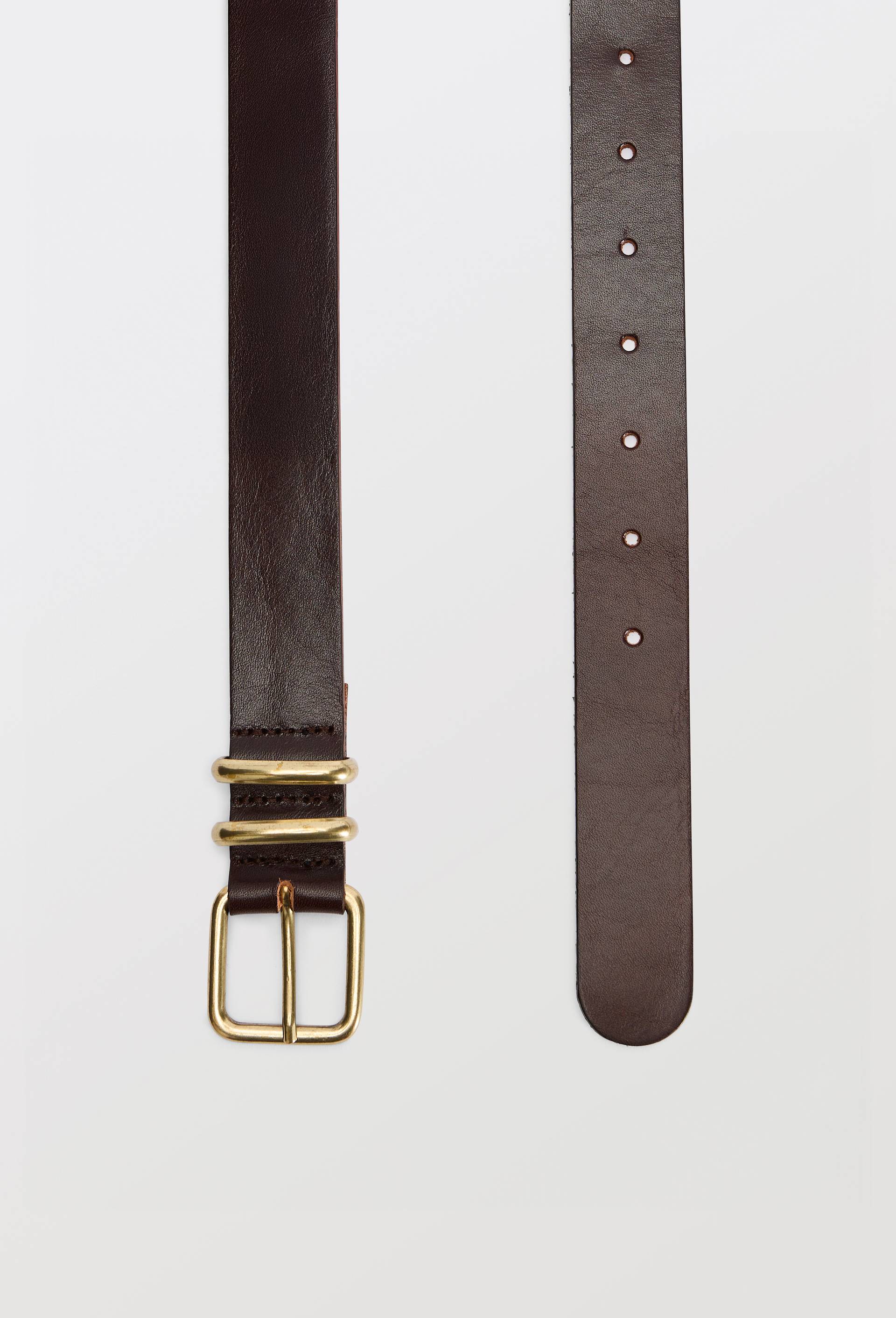 Ceinture 3 cm en cuir, Brun fonc&eacute;, large image number 1