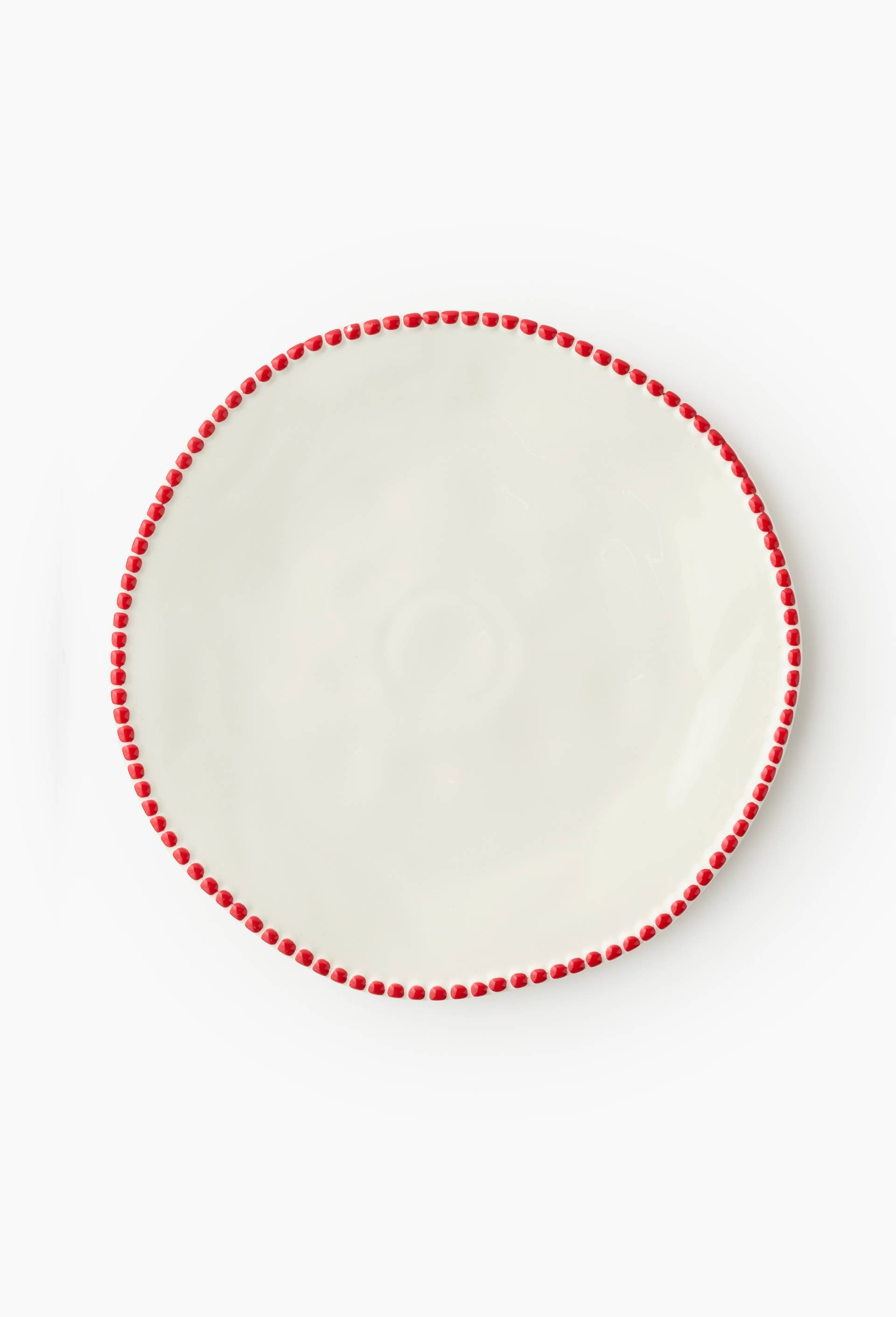 Assiette plate finition perl&eacute;e, 27cm, Rouge, large image number 0.0