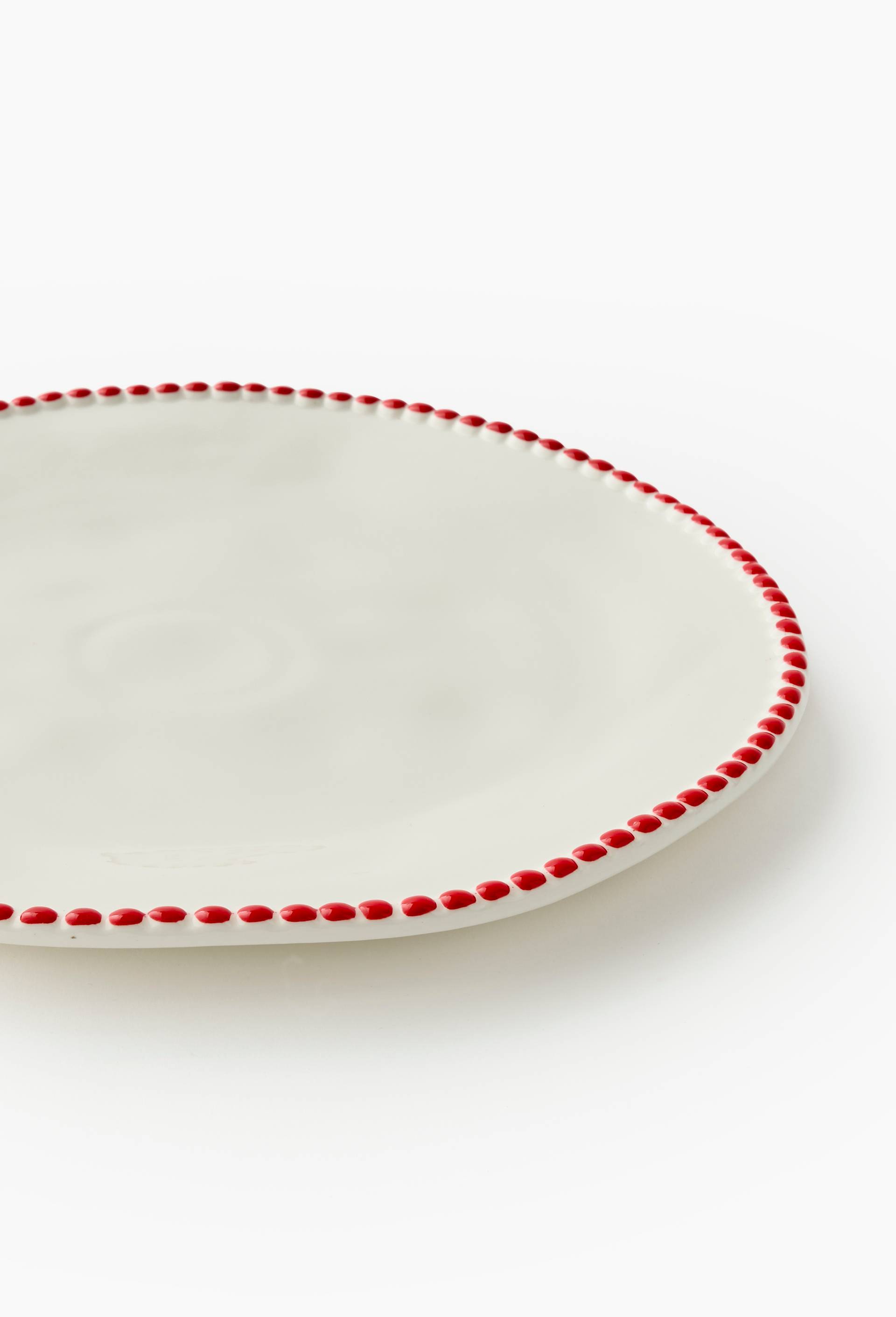 Assiette plate finition perl&eacute;e, 27cm, Rouge, large image number 1