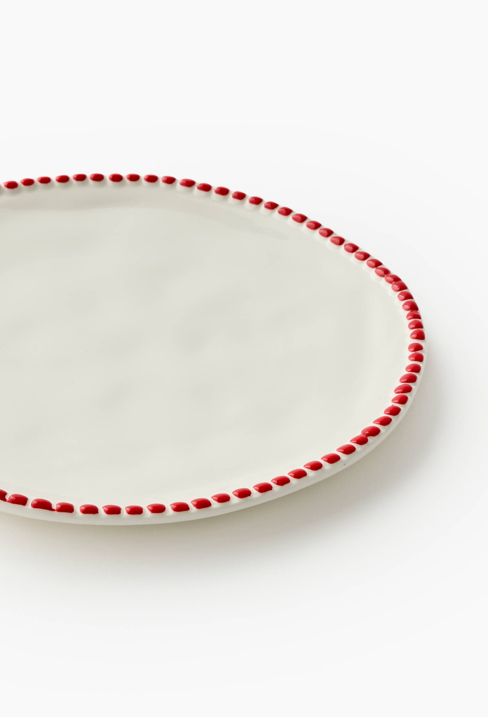 Assiette &agrave; dessert finition perl&eacute;e, 21cm, Rouge, large image number 1.0