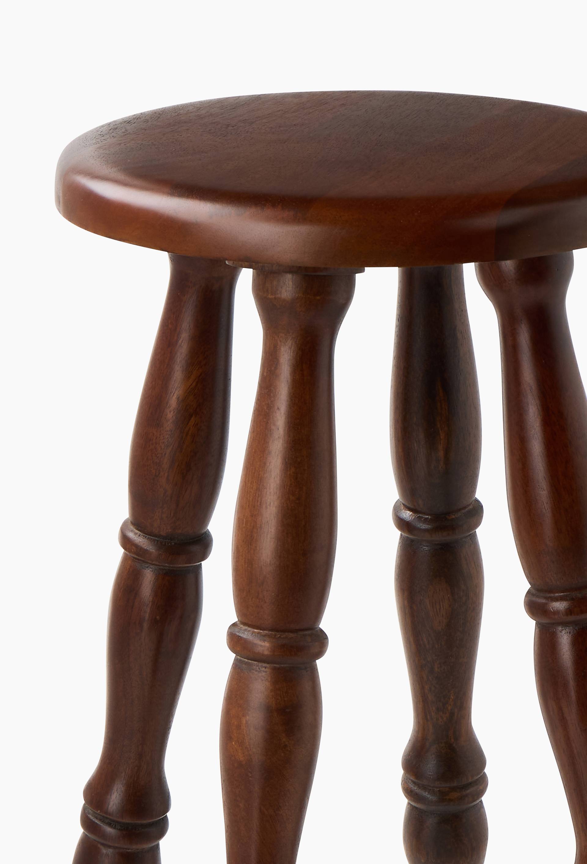 Tabouret pieds vintages, D27xH44.5 cm, Beige clair, large image number 1