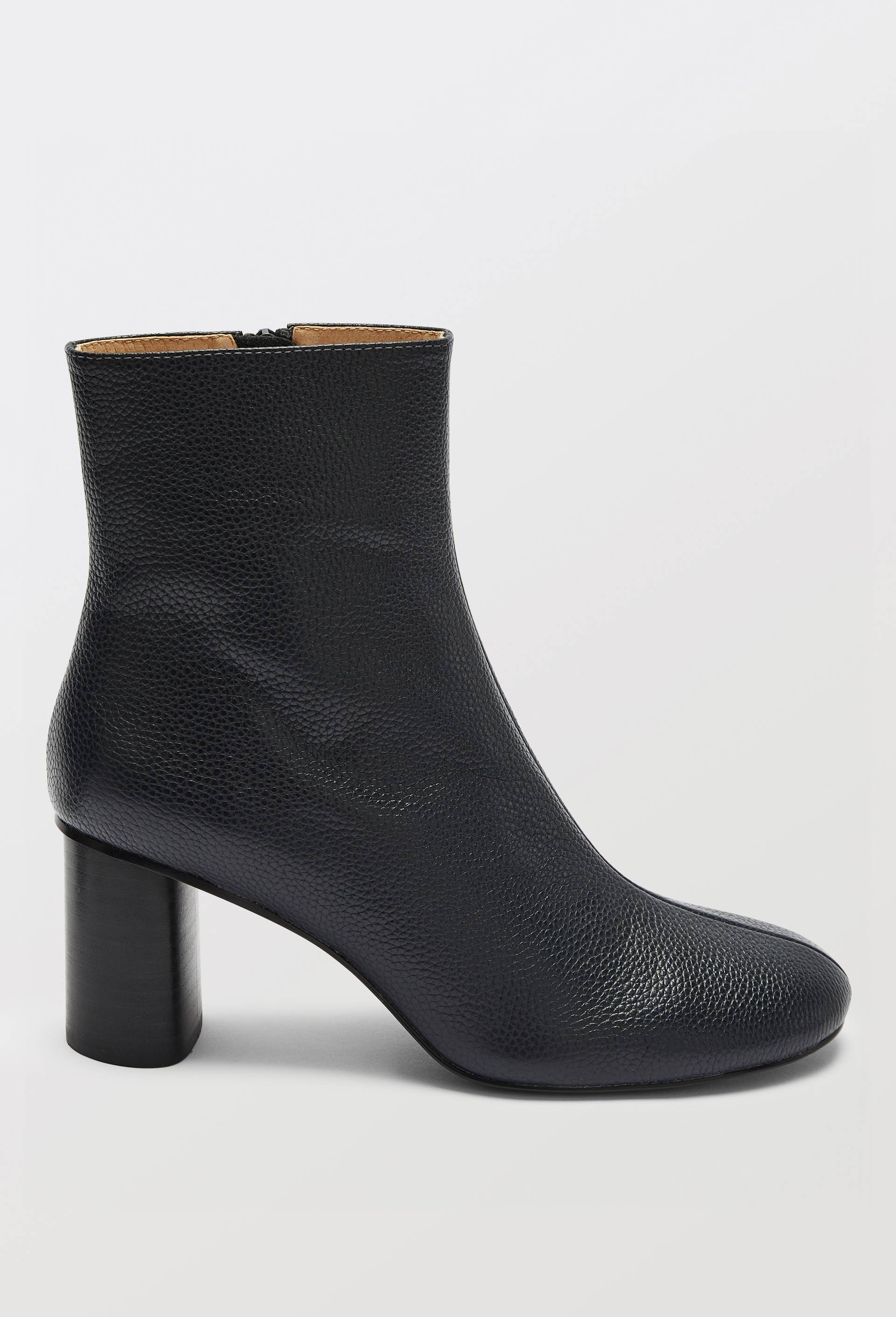 Bottines &agrave; talon en cuir, Gris fonc&eacute;, large image number 1