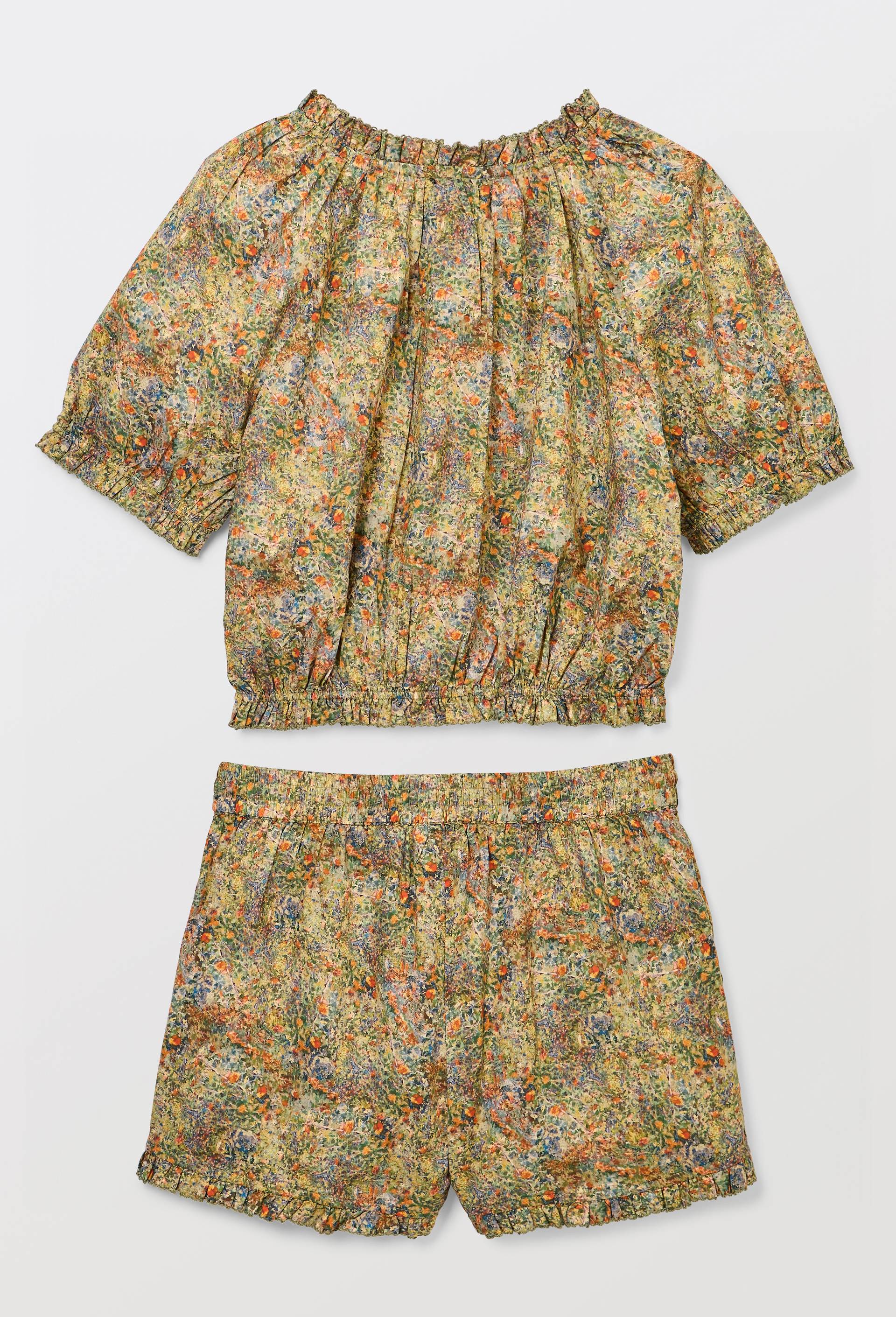 Pyjashort &agrave; motif floral en coton, OEKOTEX - MUS&Eacute;E D'ORSAY x MONOPRIX, Multicolore, large image number 5.0