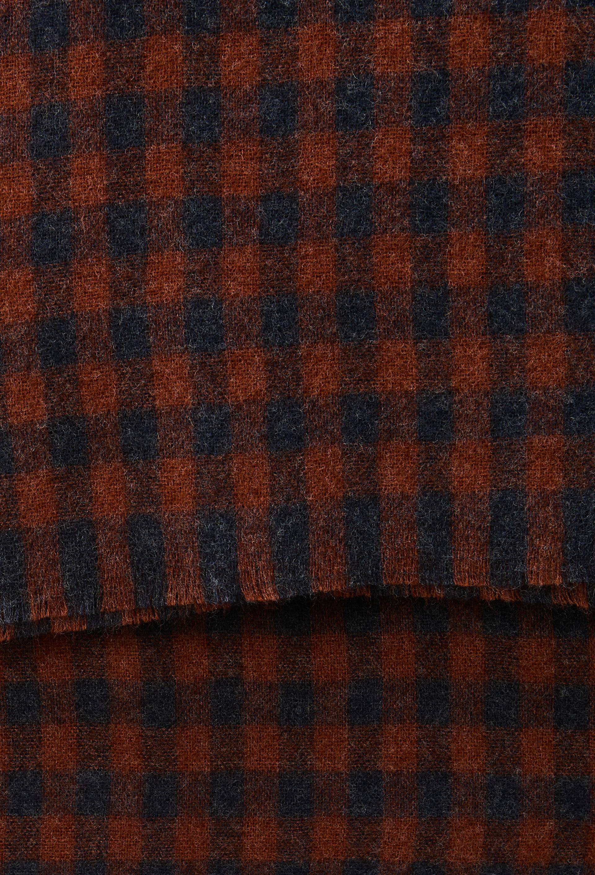 Echarpe &agrave; carreaux contenant de la laine, Rouge fonc&eacute;, large image number 1