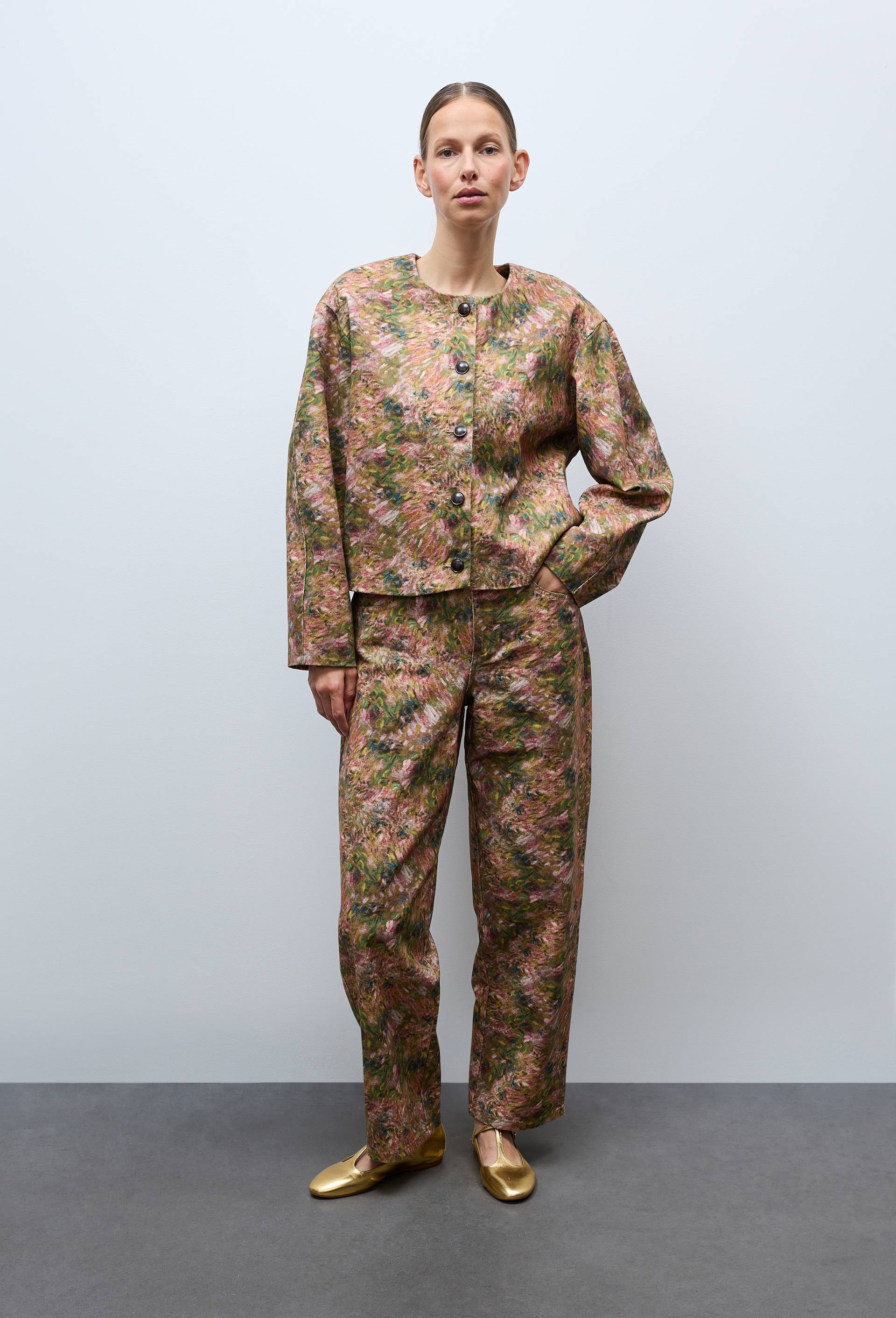 Blouson en denim &agrave; motif floral, OEKOTEX - MUS&Eacute;E D'ORSAY x MONOPRIX, Rose, large image number 2