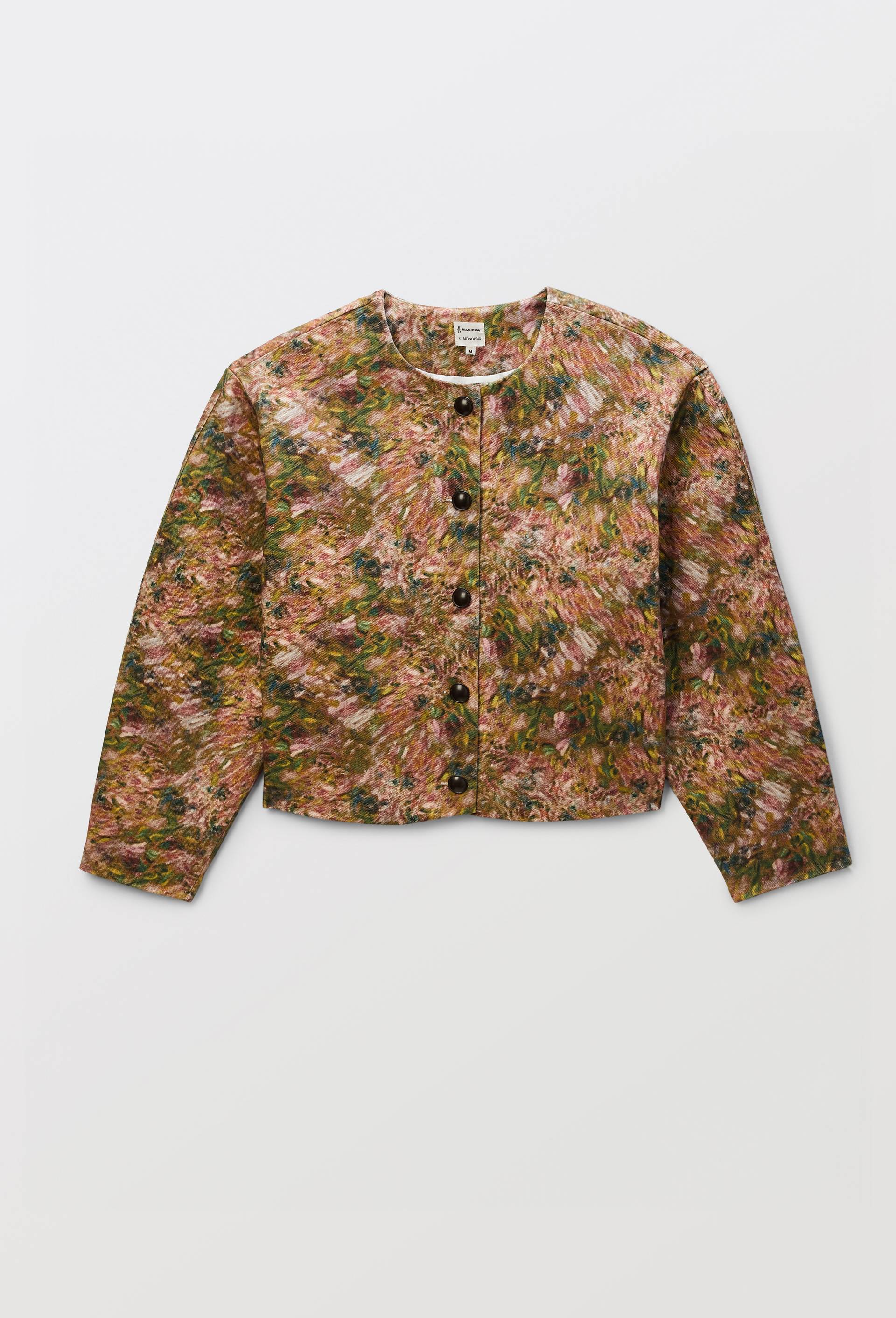 Blouson en denim &agrave; motif floral, OEKOTEX - MUS&Eacute;E D'ORSAY x MONOPRIX, Rose, large image number 4.0