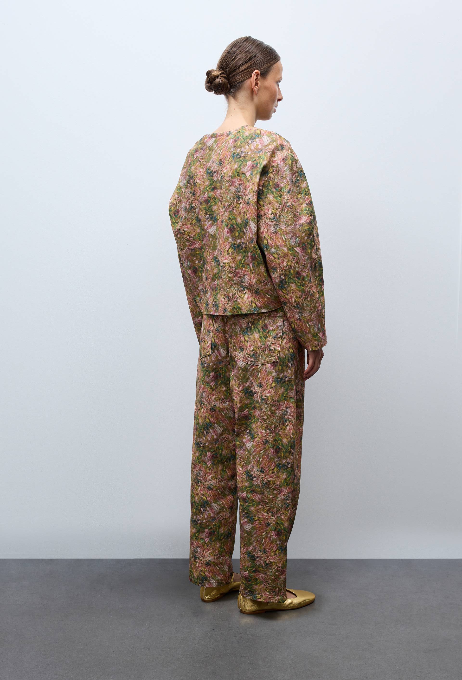 Jean en denim &agrave; motif floral, OEKOTEX - MUS&Eacute;E D'ORSAY x MONOPRIX, Rose, large image number 3.0