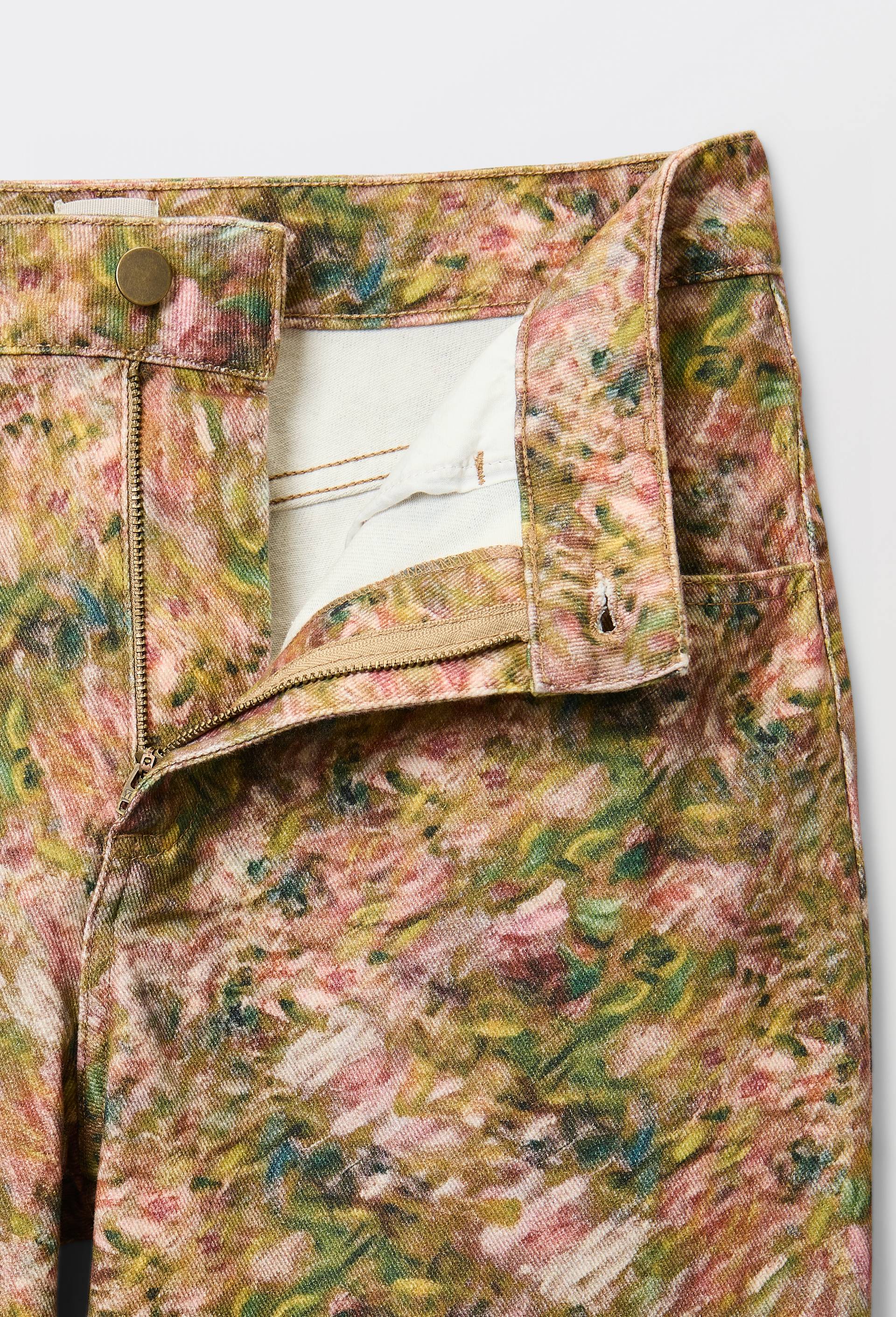 Jean en denim &agrave; motif floral, OEKOTEX - MUS&Eacute;E D'ORSAY x MONOPRIX, Rose, large image number 6.0