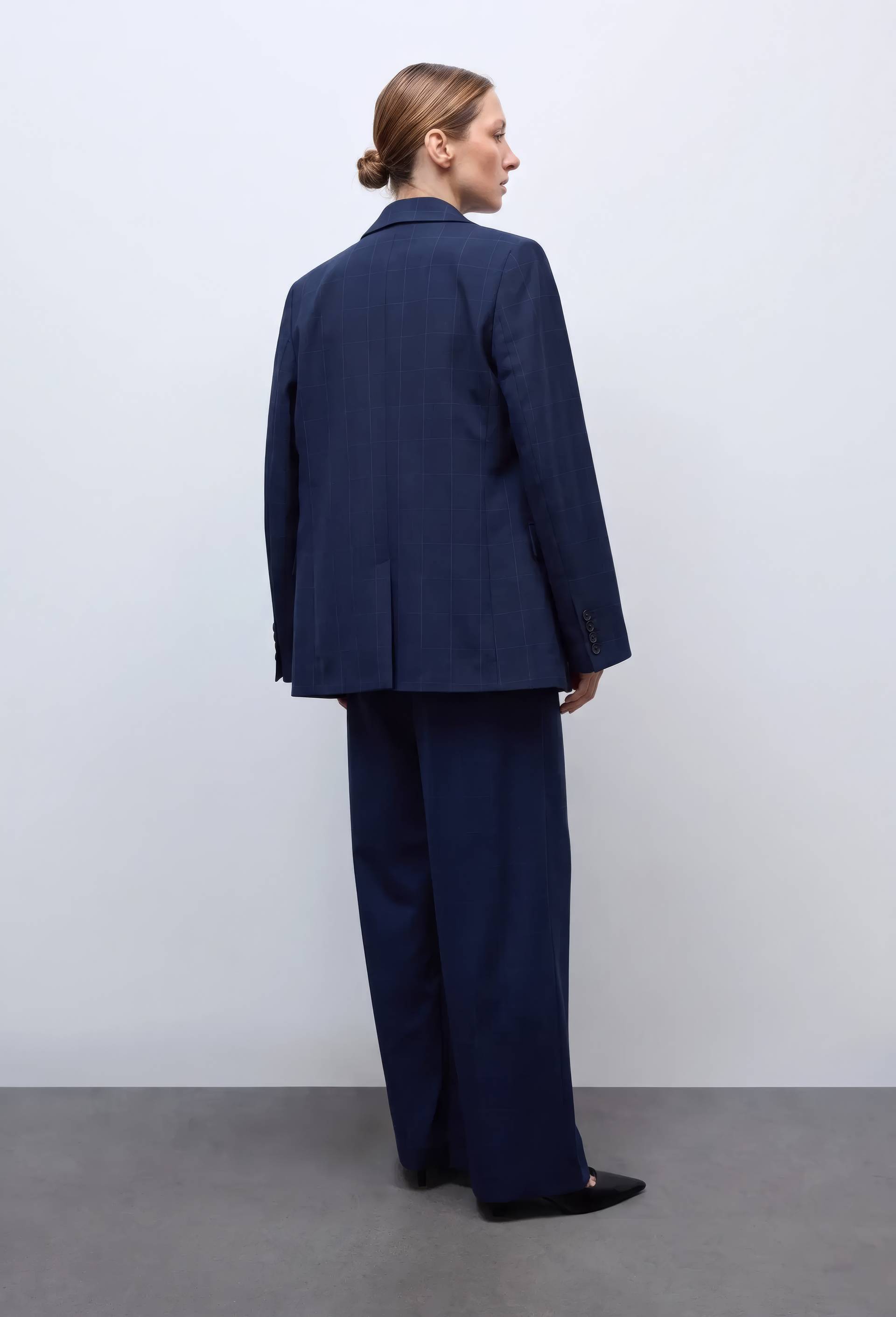 Pantalon tailleur &agrave; carreaux, Bleu fonc&eacute;, large image number 2