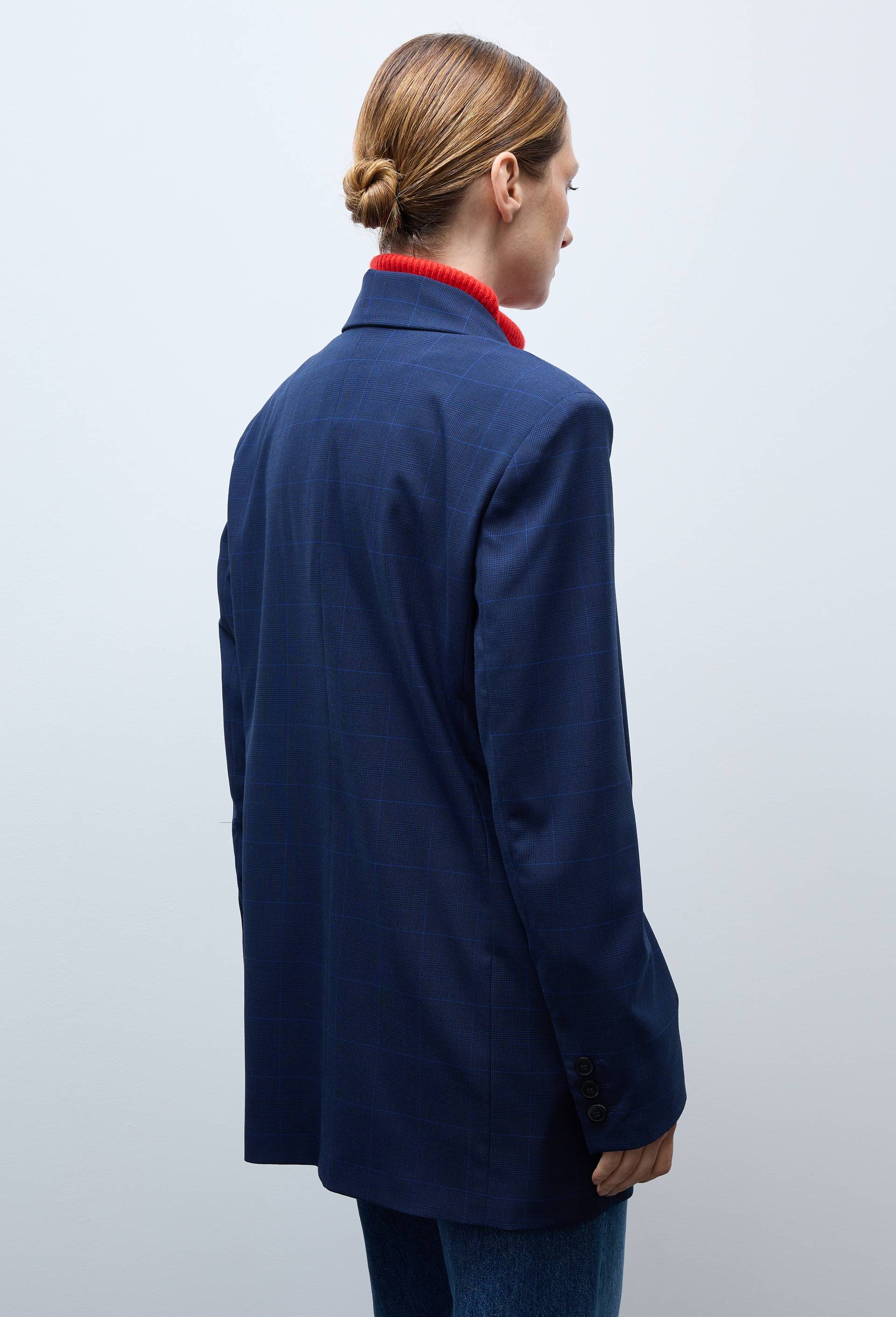 Veste blazer &agrave; carreaux, Bleu fonc&eacute;, large image number 1