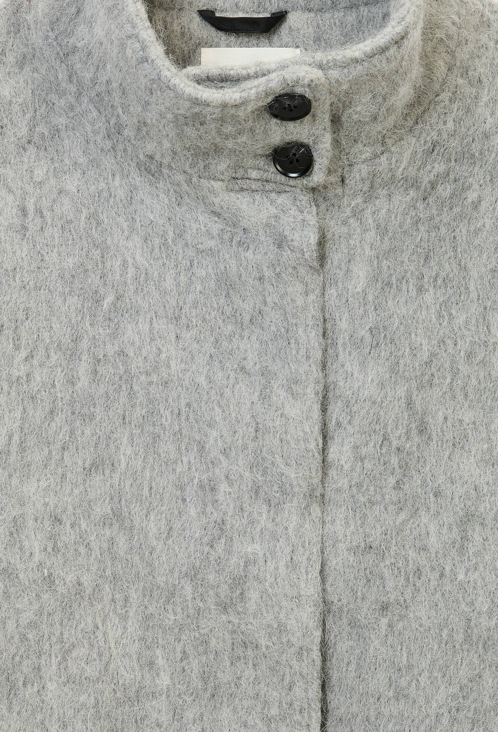 Manteau court col &agrave; montant contenant de la laine, Gris, large image number 5