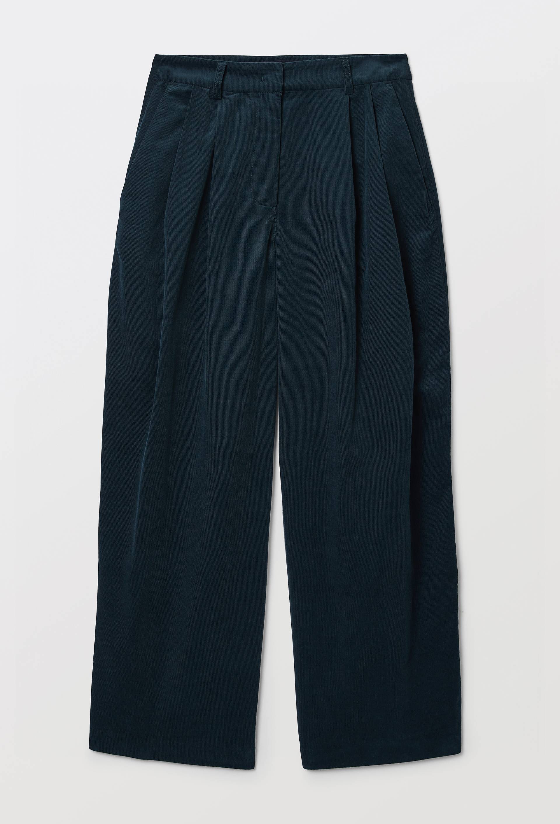 Pantalon droit en velours, certifi&eacute; Oeko-Tex, Vert fonc&eacute;, large image number 2