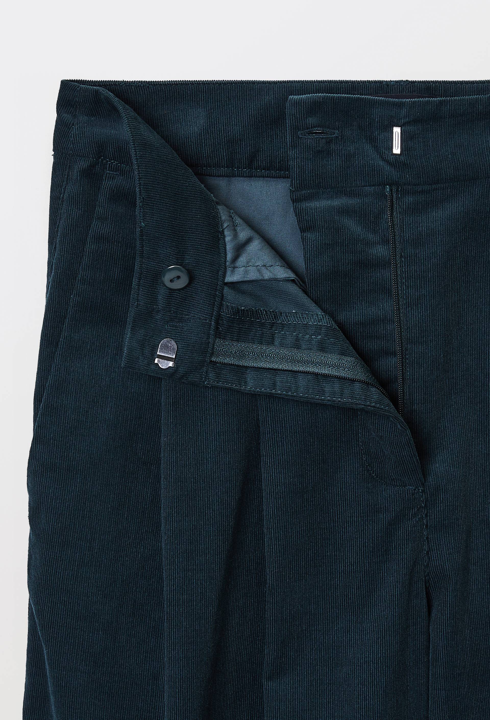 Pantalon droit en velours, certifi&eacute; Oeko-Tex, Vert fonc&eacute;, large image number 4