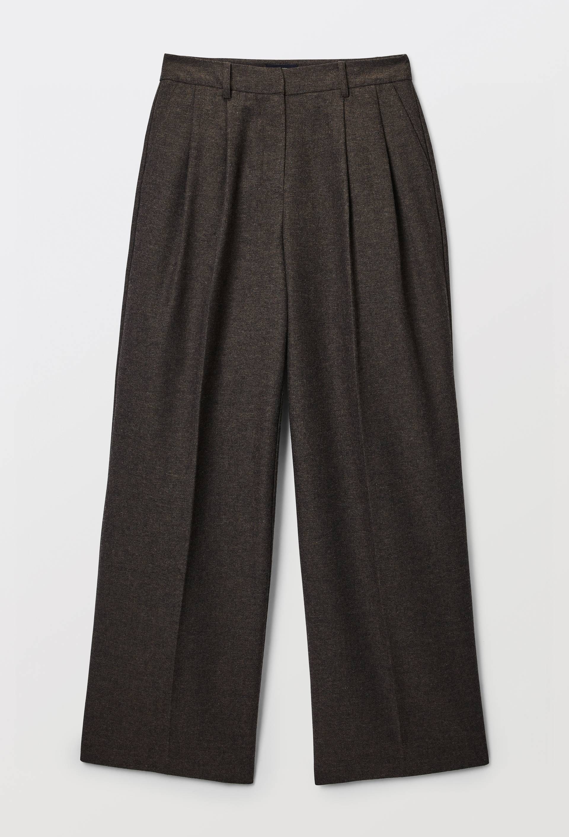 Pantalon large en tweed, Brun, large image number 3.0