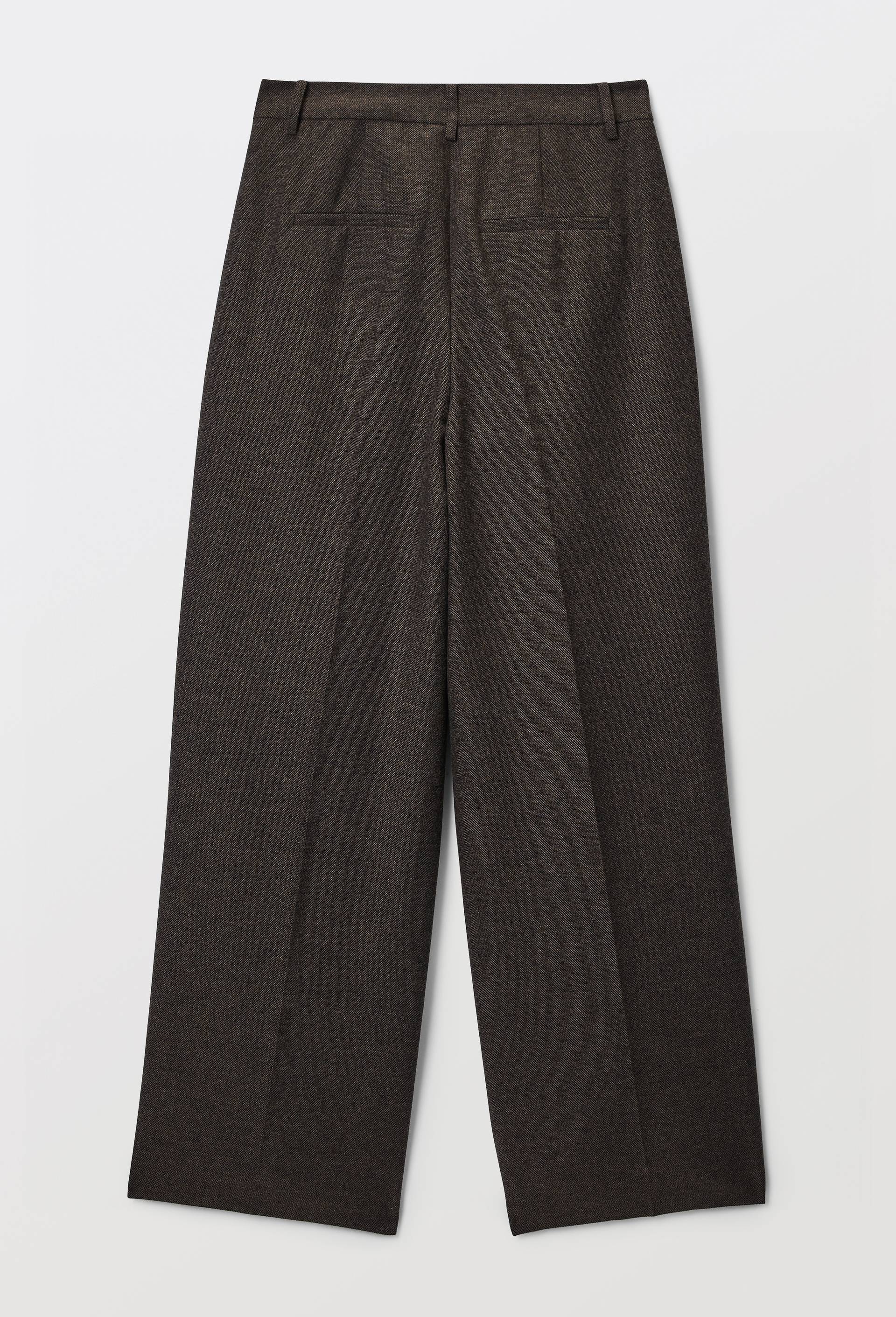 Pantalon large en tweed, Brun, large image number 4.0