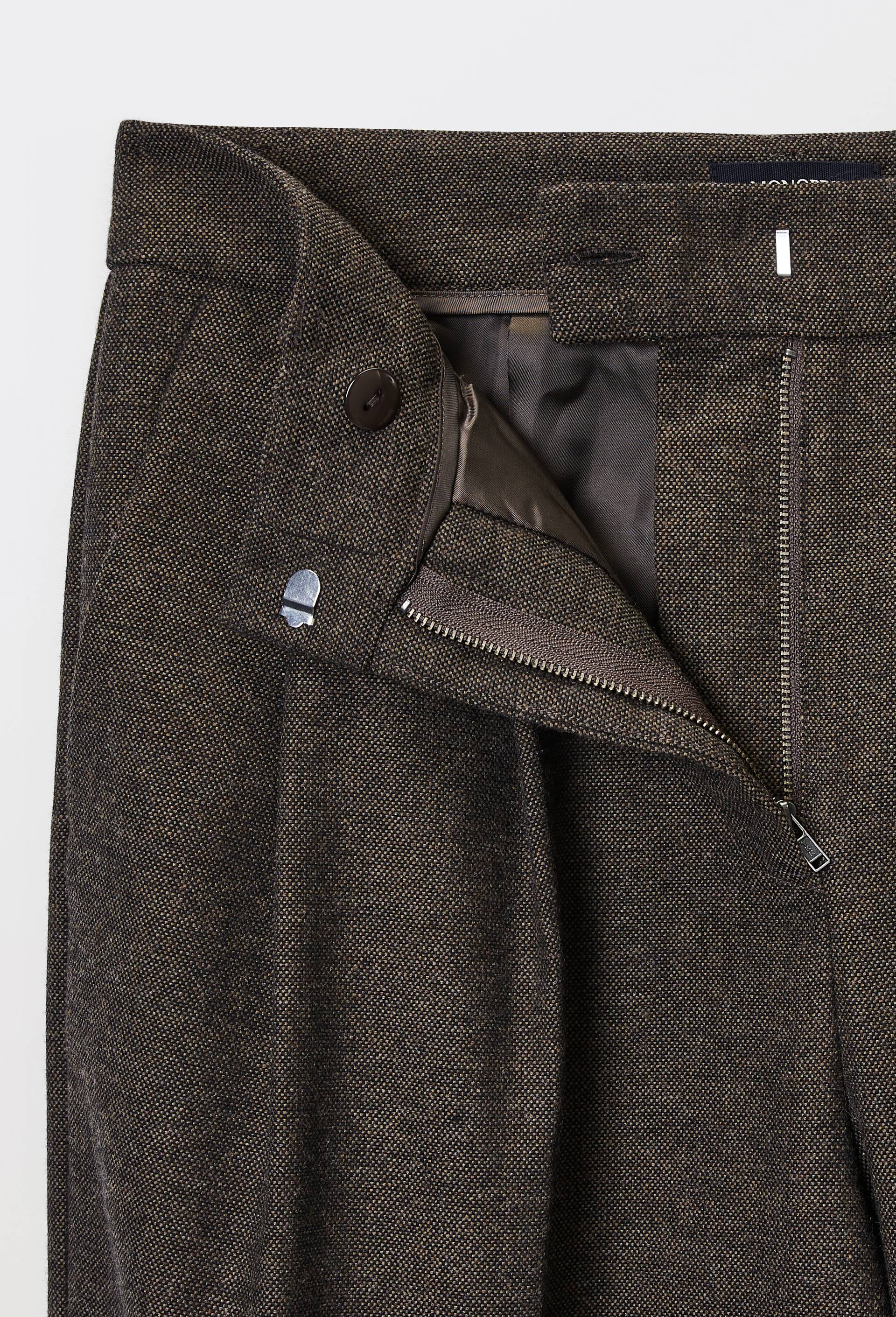 Pantalon large en tweed, Brun, large image number 5.0