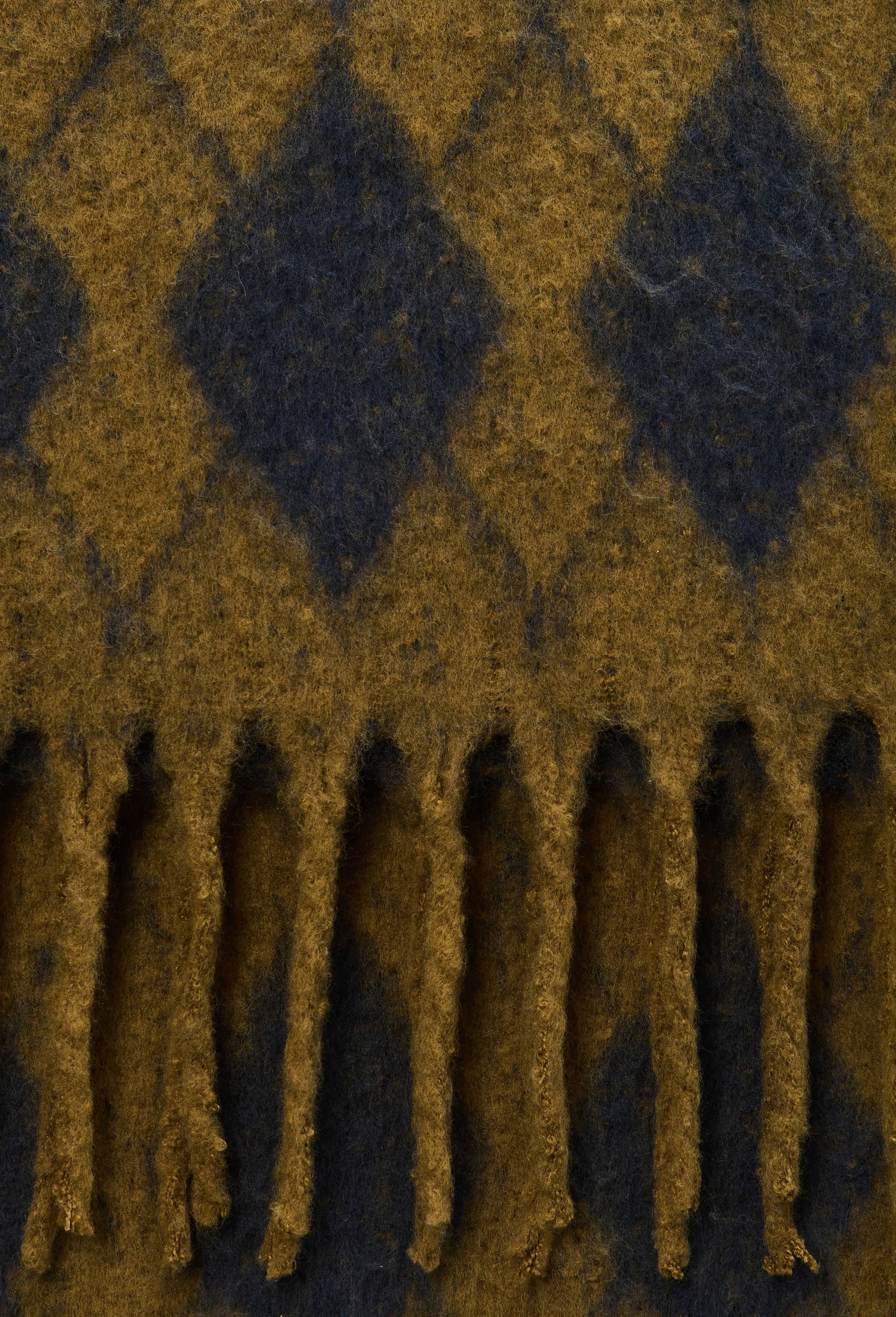 Echarpe &agrave; franges &agrave; carreaux, mati&egrave;re recycl&eacute;e, Bleu fonc&eacute;, large image number 2