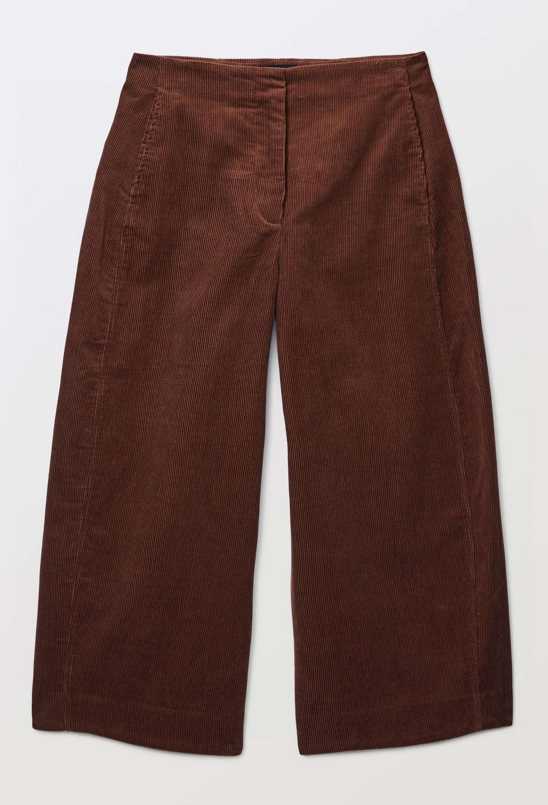 Pantalon raccourci en velours c&ocirc;tel&eacute;, Brun, large image number 2
