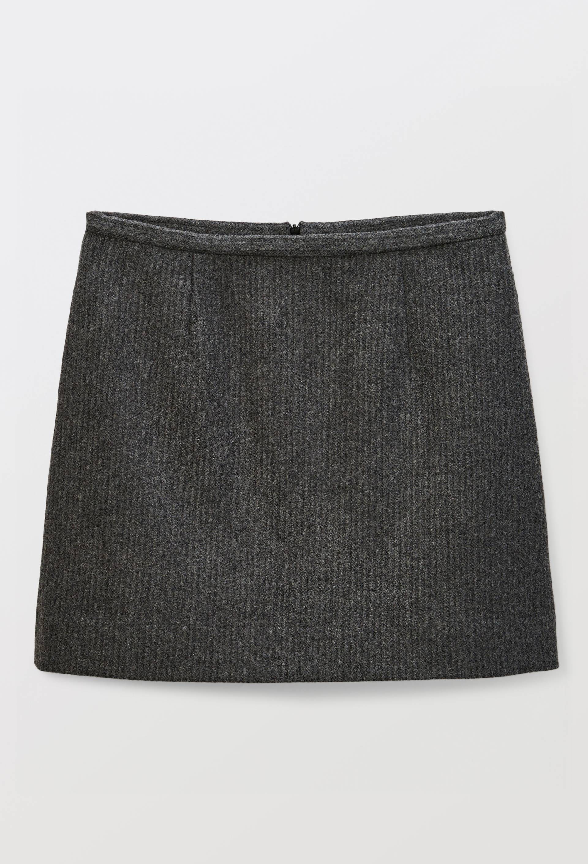 Jupe courte unie contenant de la laine, Gris fonc&eacute;, large image number 2
