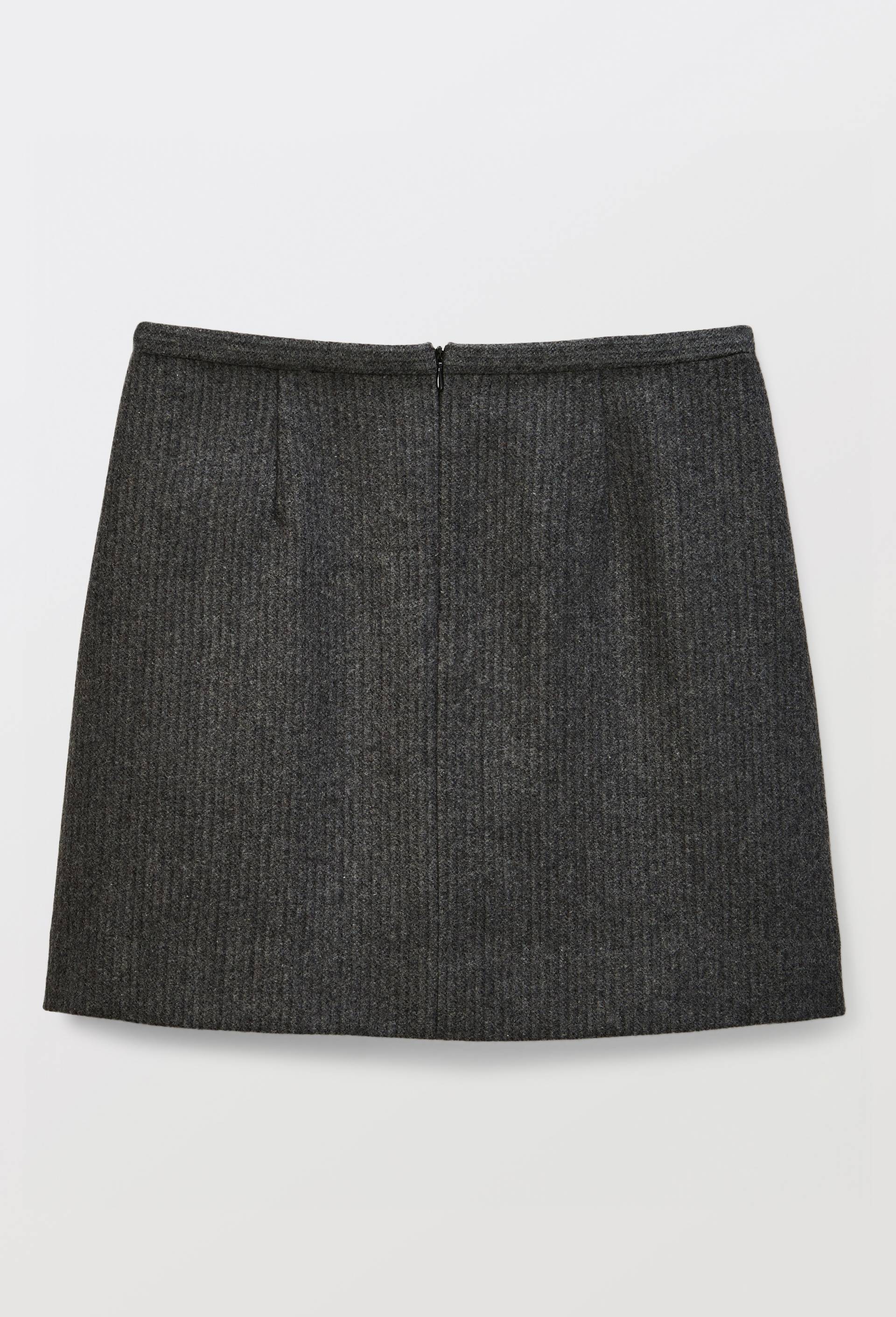 Jupe courte unie contenant de la laine, Gris fonc&eacute;, large image number 3