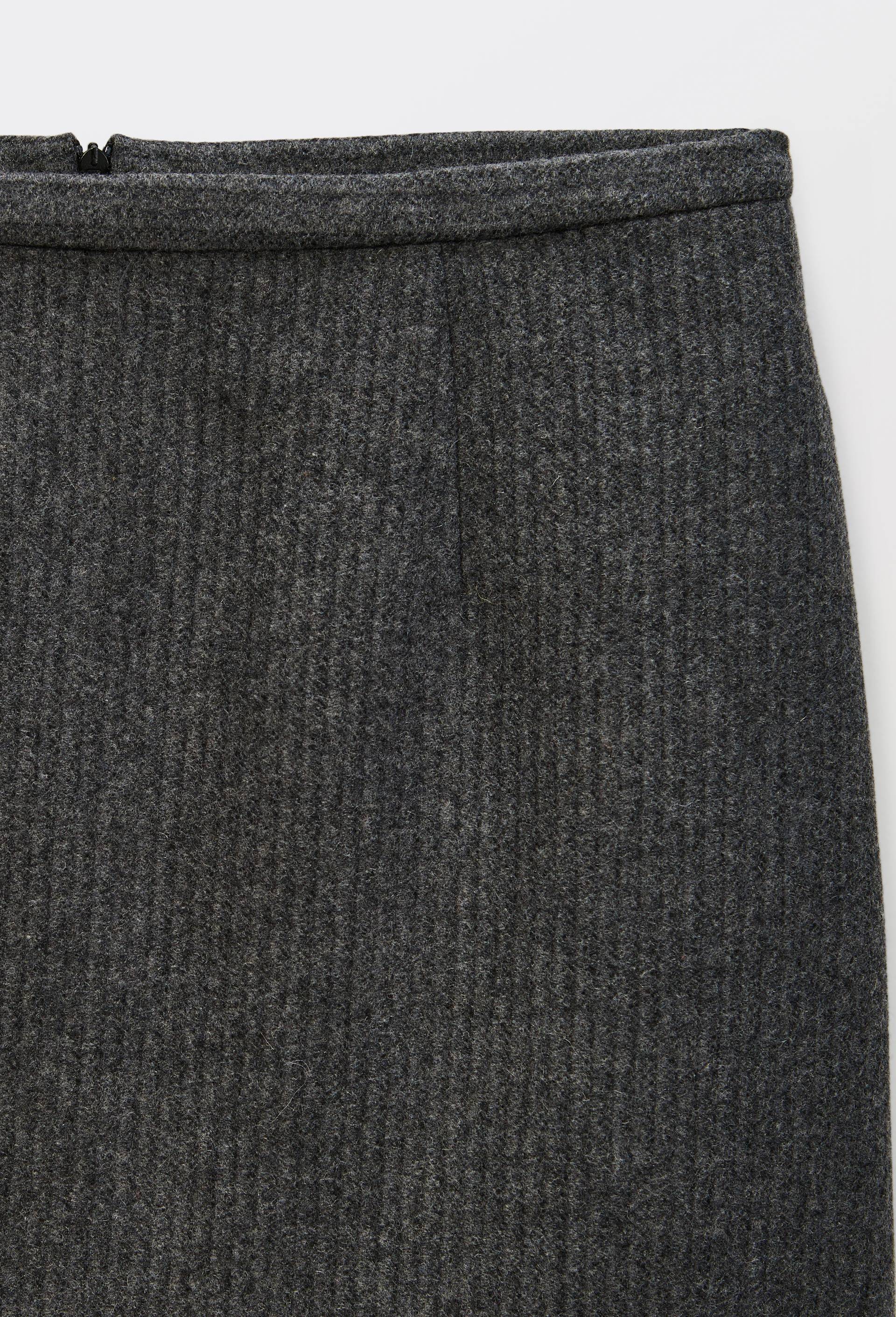 Jupe courte unie contenant de la laine, Gris fonc&eacute;, large image number 4