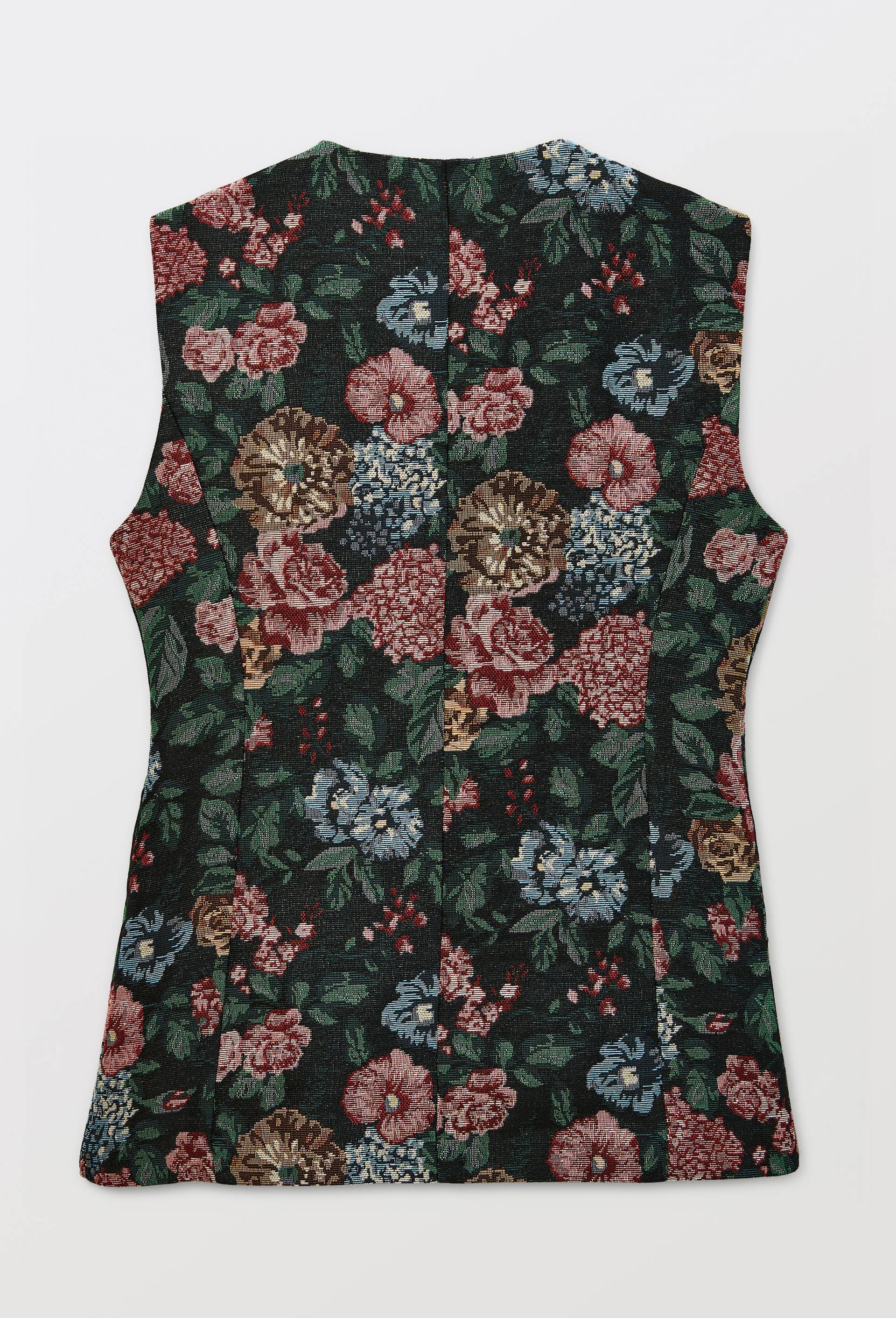 Veston sans manches en jacquard, Bleu fonc&eacute;, large image number 3