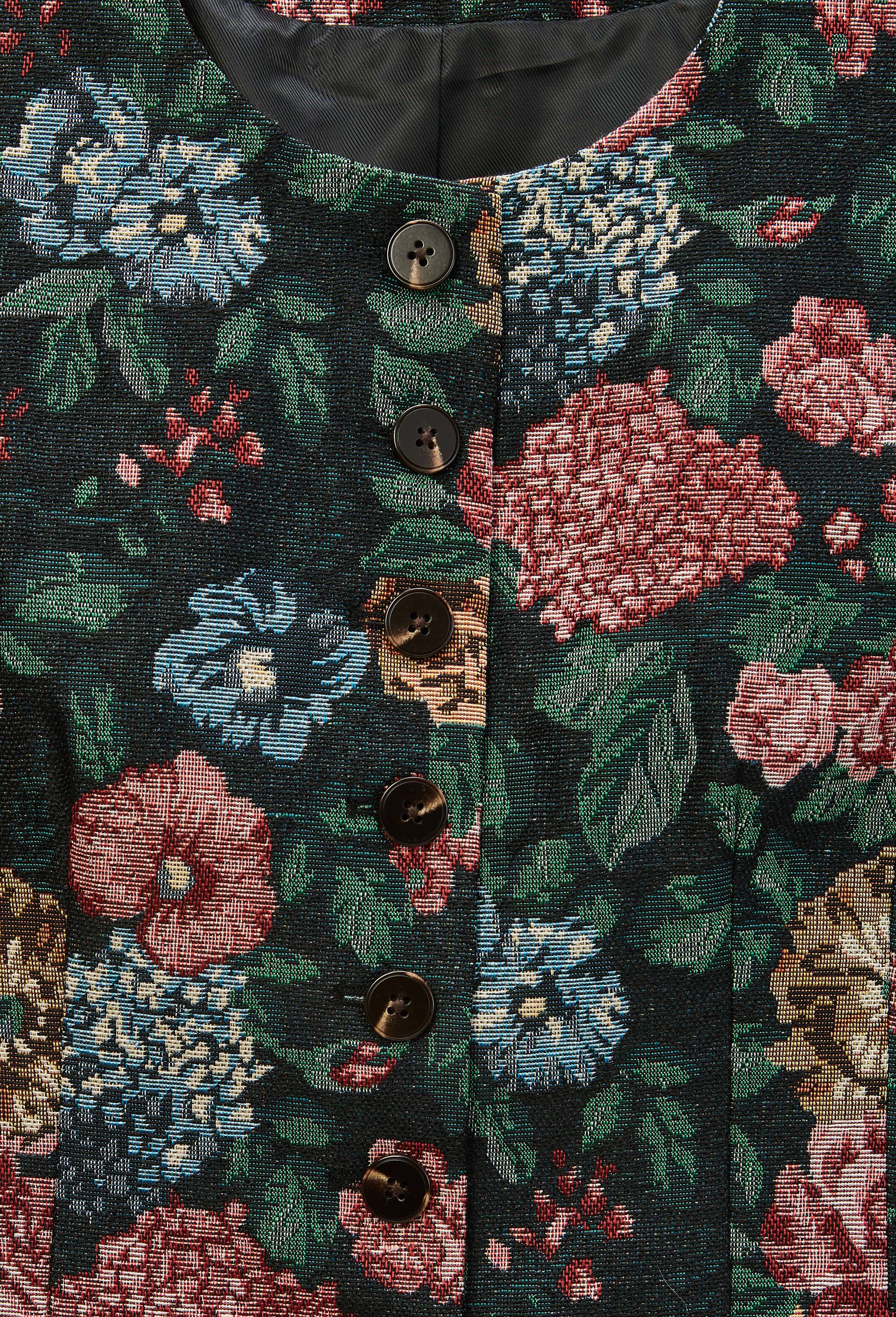 Veston sans manches en jacquard, Bleu fonc&eacute;, large image number 4.0